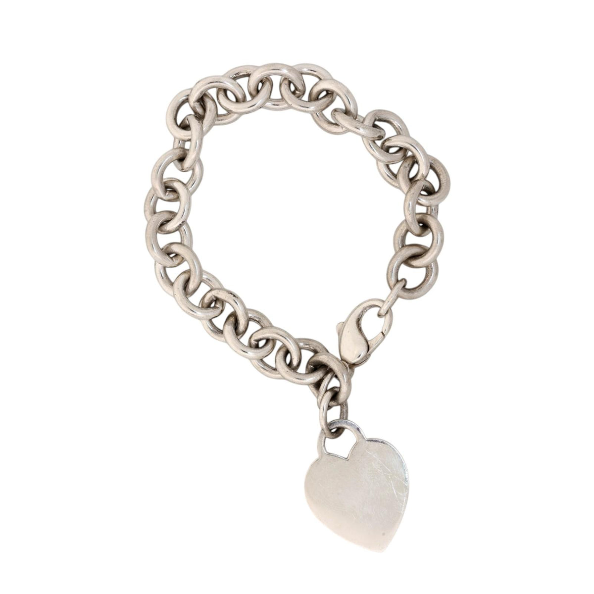 Tiffany & Co. 925 Heart Tag Bracelet Sterling Silver 7.5"