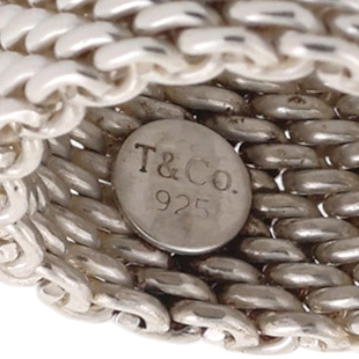 Tiffany & Co. Somerset Mesh Ring Sterling Silver 925 10mm Size 6.25