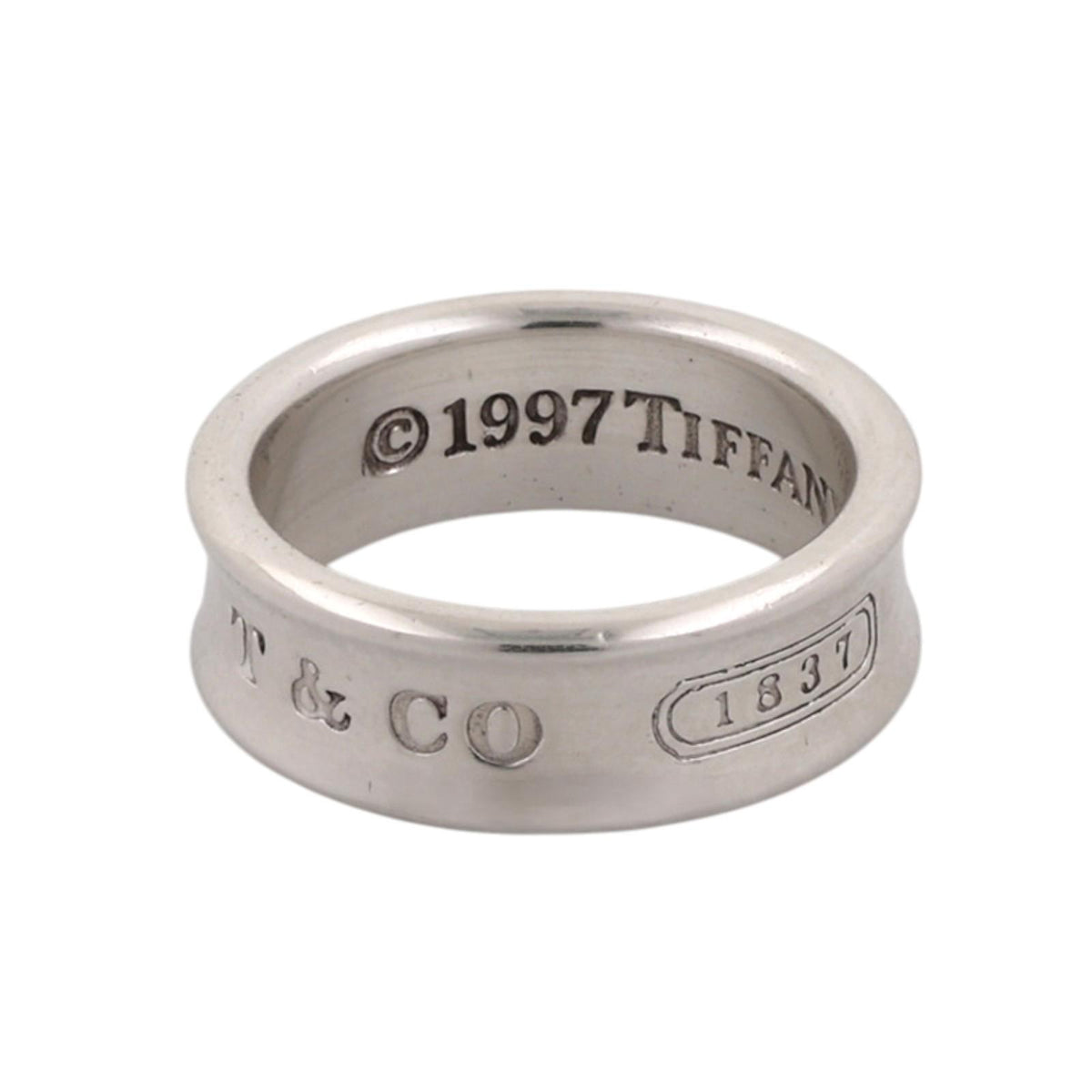 Tiffany & Co. 1837 Concave Band Ring Sterling Silver 925 1997 Size 6.25