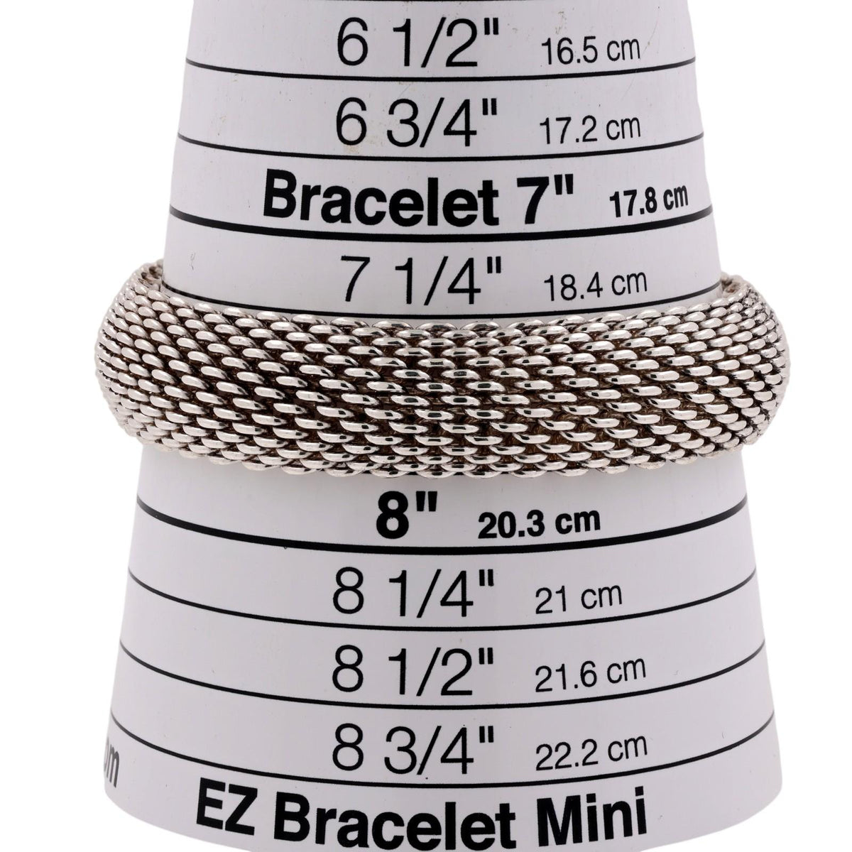 Tiffany & Co. Somerset Mesh Bangle Bracelet Sterling Silver 925 15.8mm 7.75"