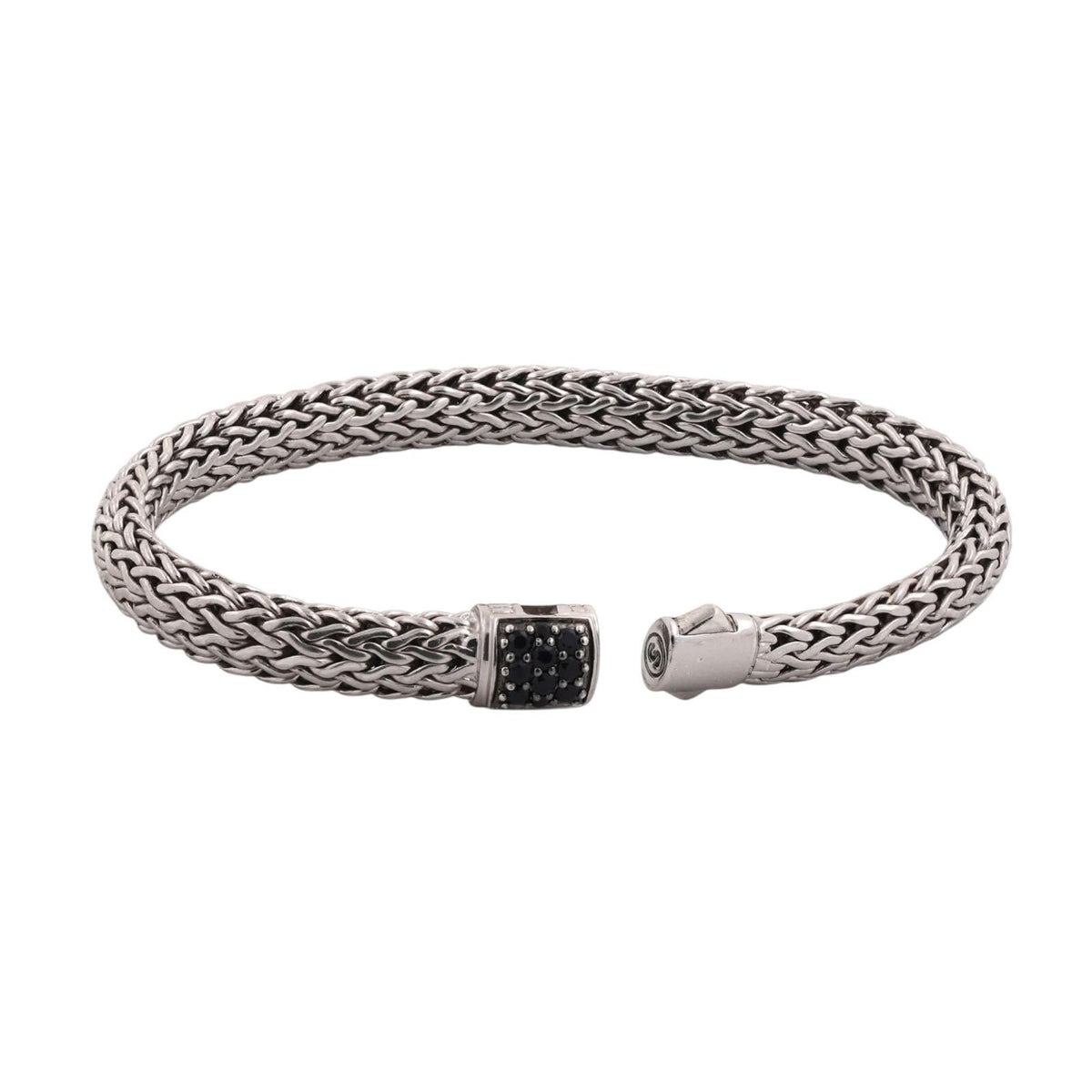 John Hardy Icon Classic Chain Black Sapphire Bracelet Sterling Silver 6.5mm 6.75