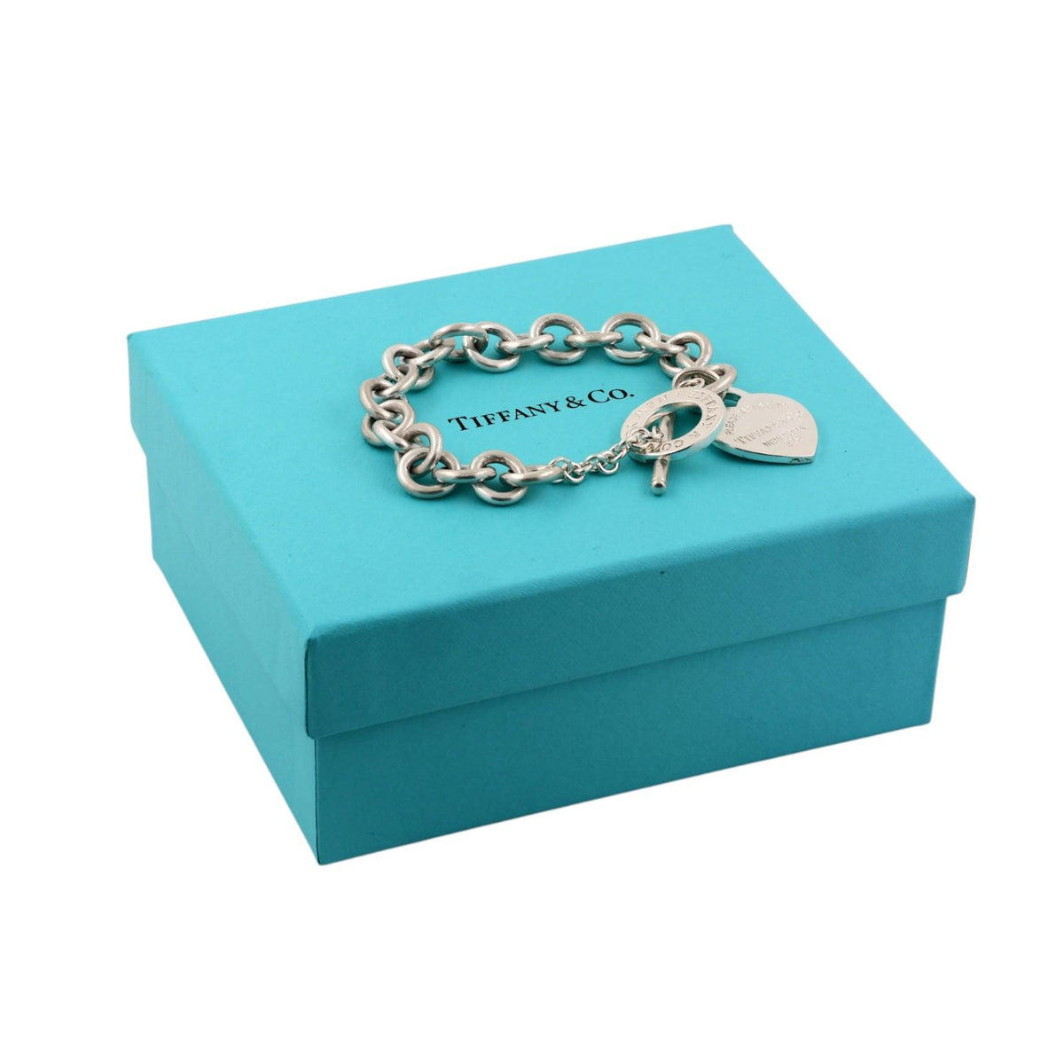 Tiffany & Co. Return to Tiffany Heart Tag Toggle Bracelet Sterling Silver 7.5"