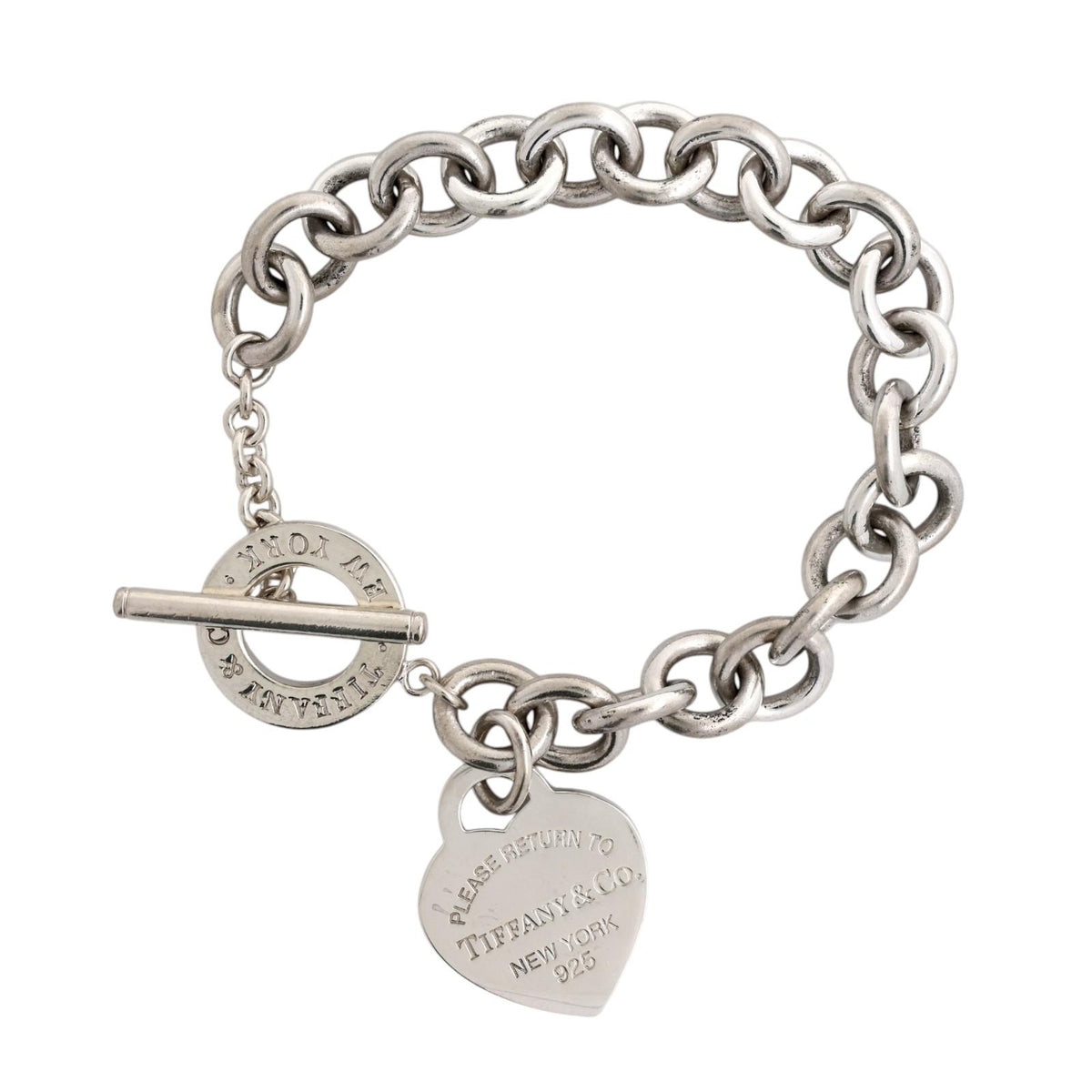 Tiffany & Co. Return to Tiffany Heart Tag Toggle Bracelet Sterling Silver 7.5"