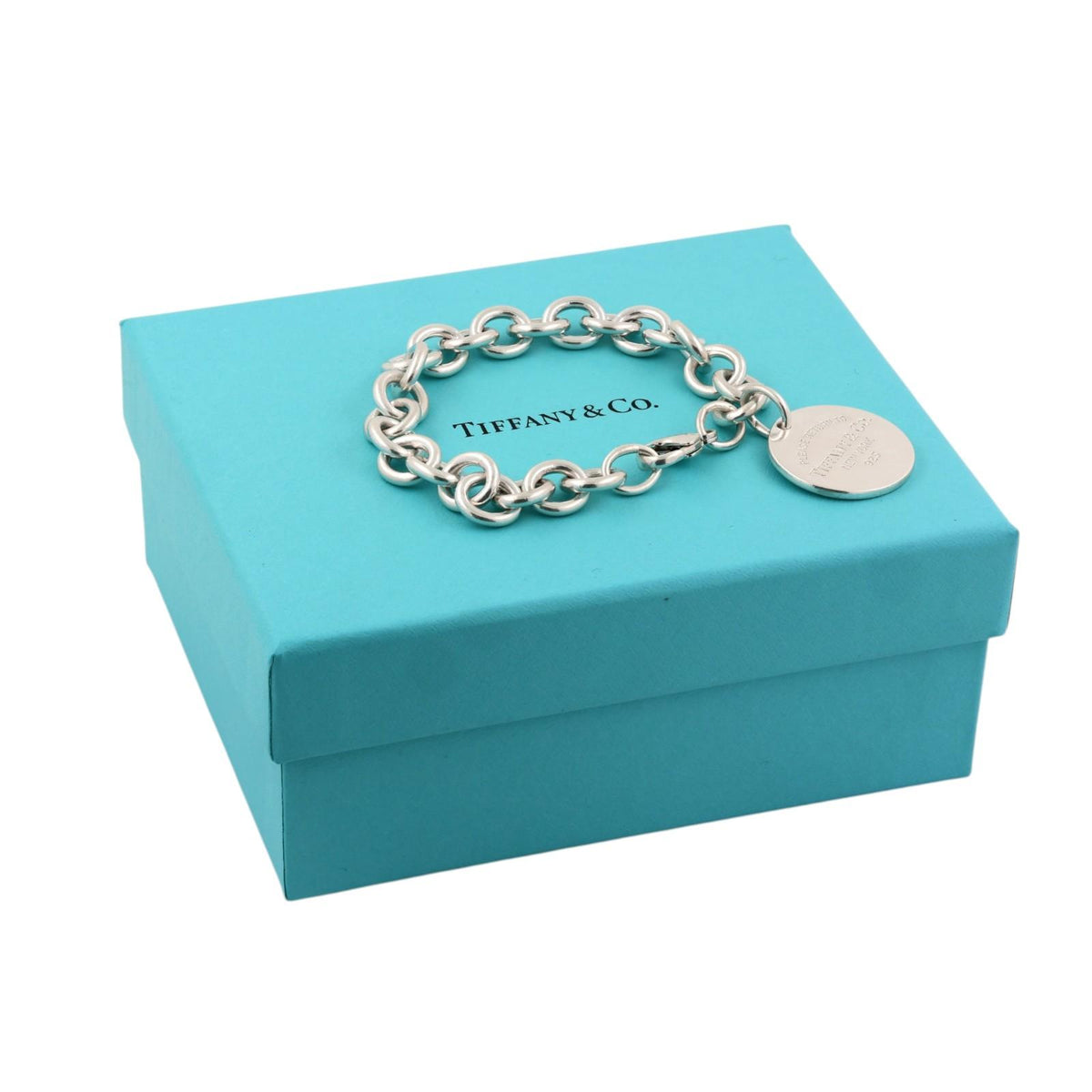 Tiffany & Co. Return to Tiffany Round Tag Bracelet Sterling Silver 925 7.25"