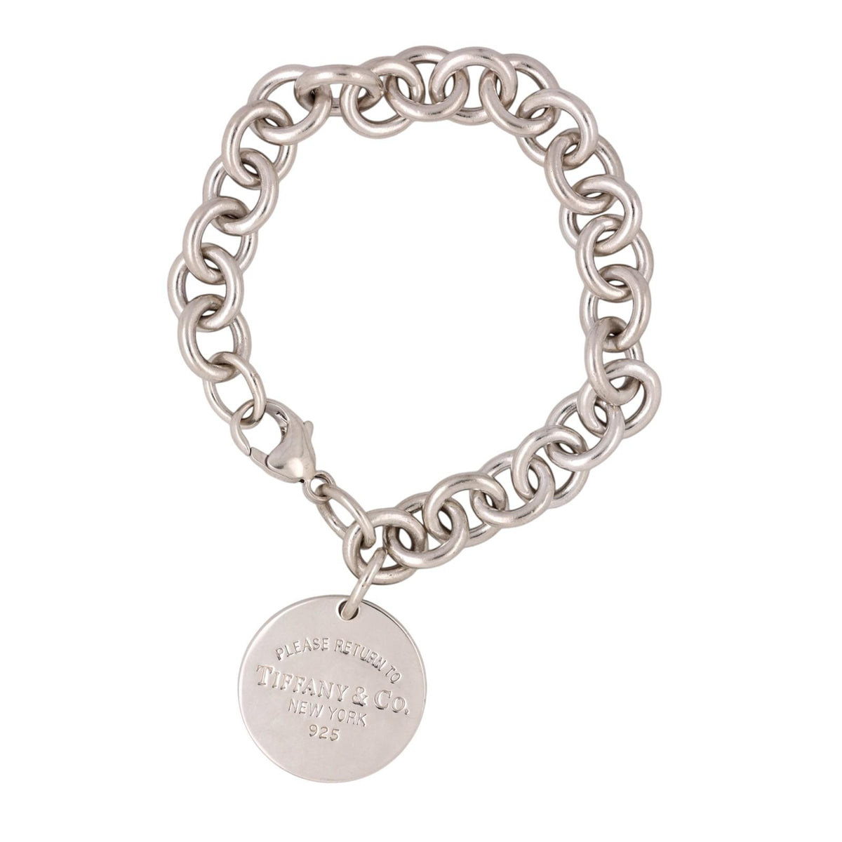 Tiffany & Co. Return to Tiffany Round Tag Bracelet Sterling Silver 925 7.25"