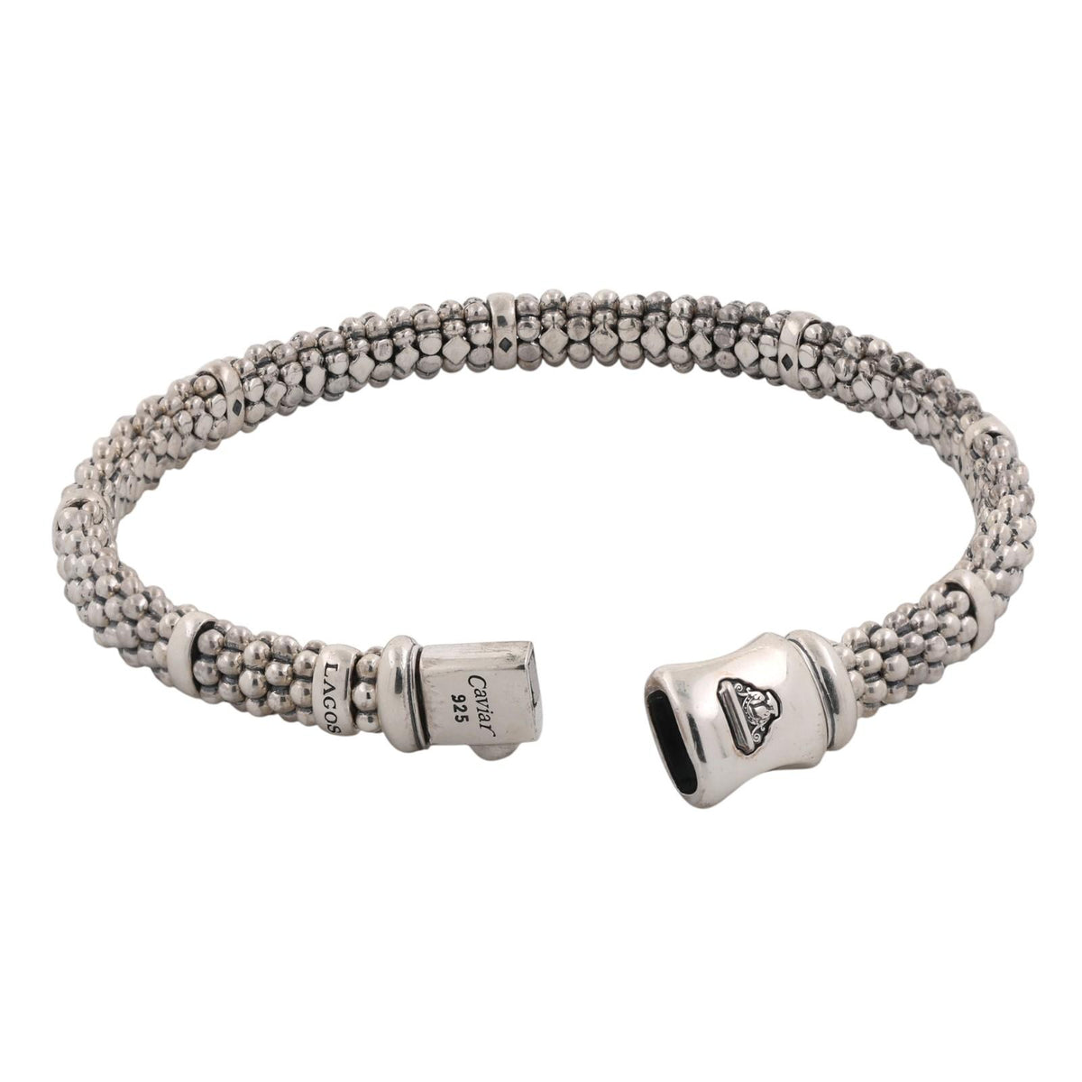 LAGOS Caviar Multi Strand Bracelet Sterling Silver 925 6mm 6.75"