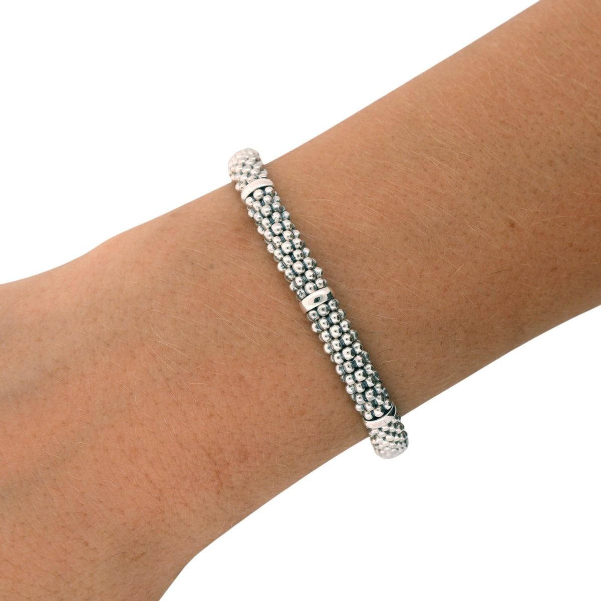 LAGOS Caviar Multi Strand Bracelet Sterling Silver 925 6mm 6.75"