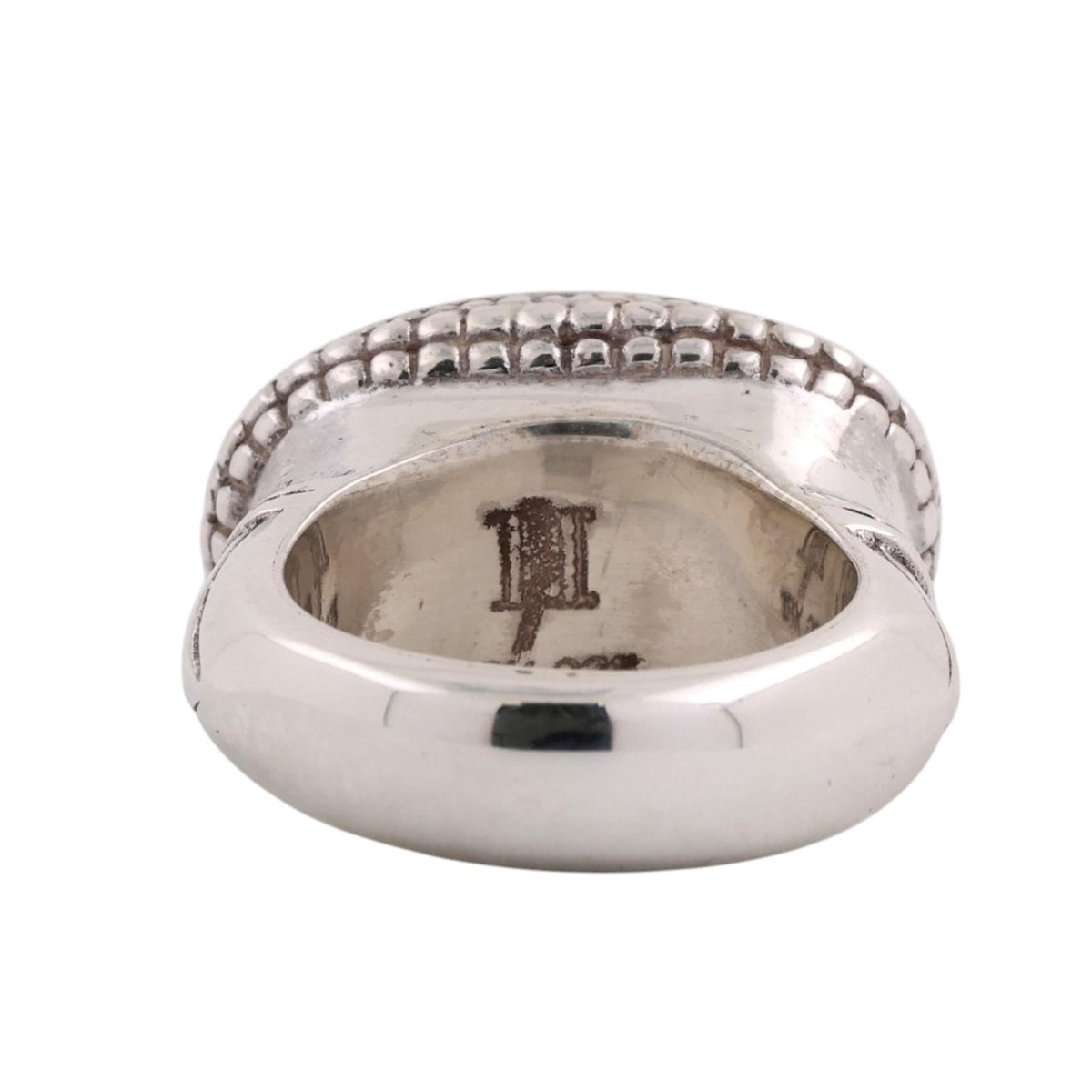 John Hardy Signature Dot Oval Ring Sterling Silver 18K Yellow Gold Size 6.75