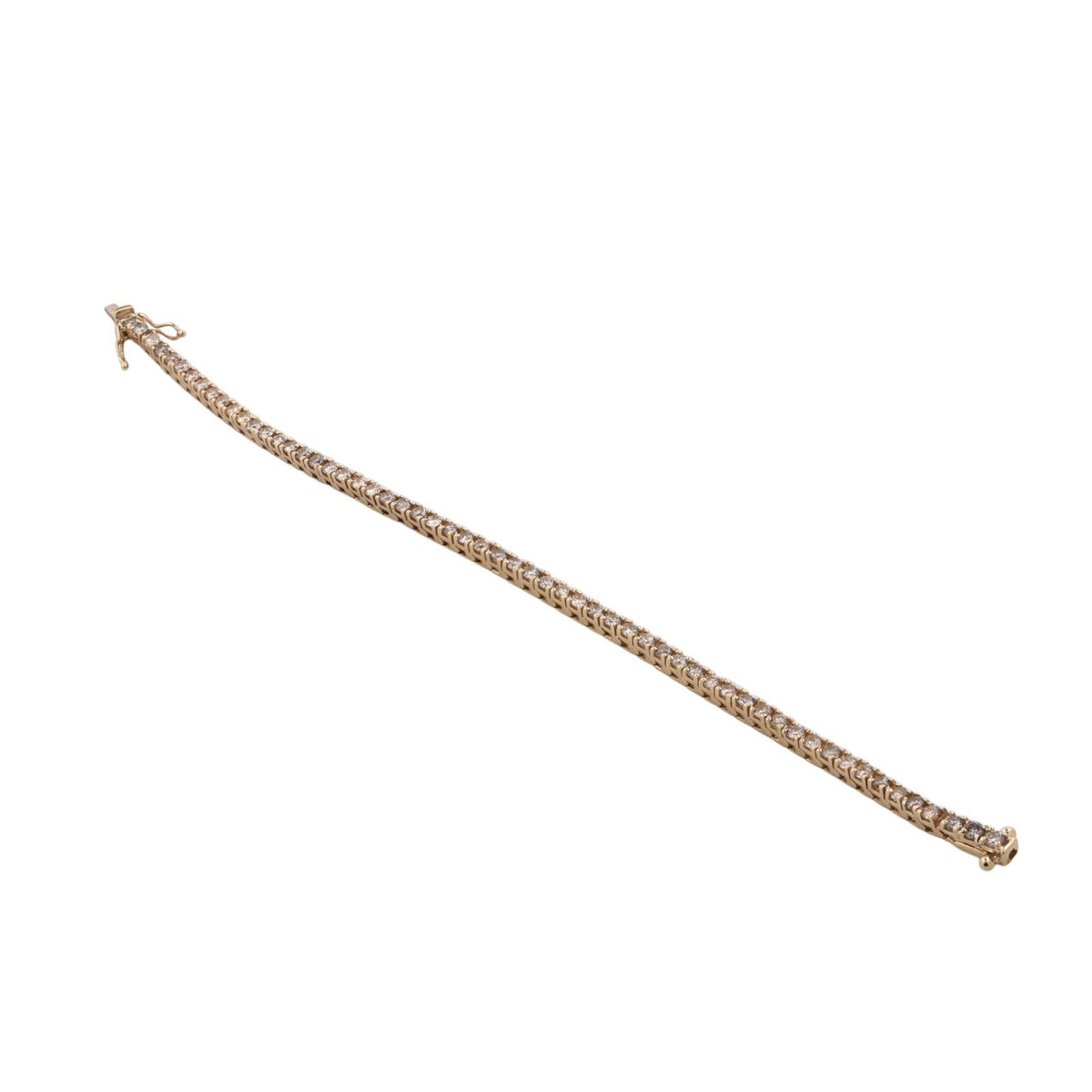 Natural Diamond Tennis Bracelet 14K Yellow Gold 3.00 CTW Round 7" Estate
