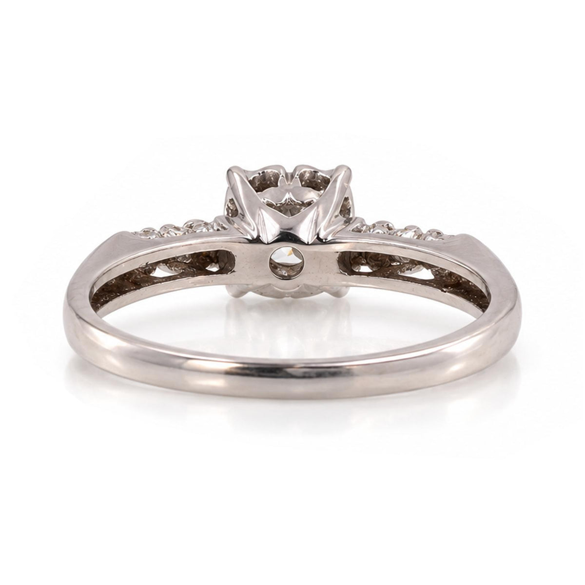 Natural Diamond Engagement Ring White Gold 0.39 CTW Round Size 5