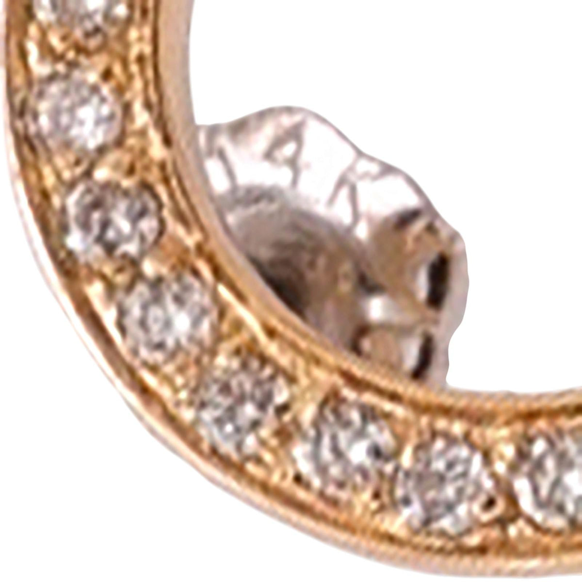 Natural Diamond Double Circle Drop Earrings 14K Two-Tone Gold 1.00 CTW 1.18"