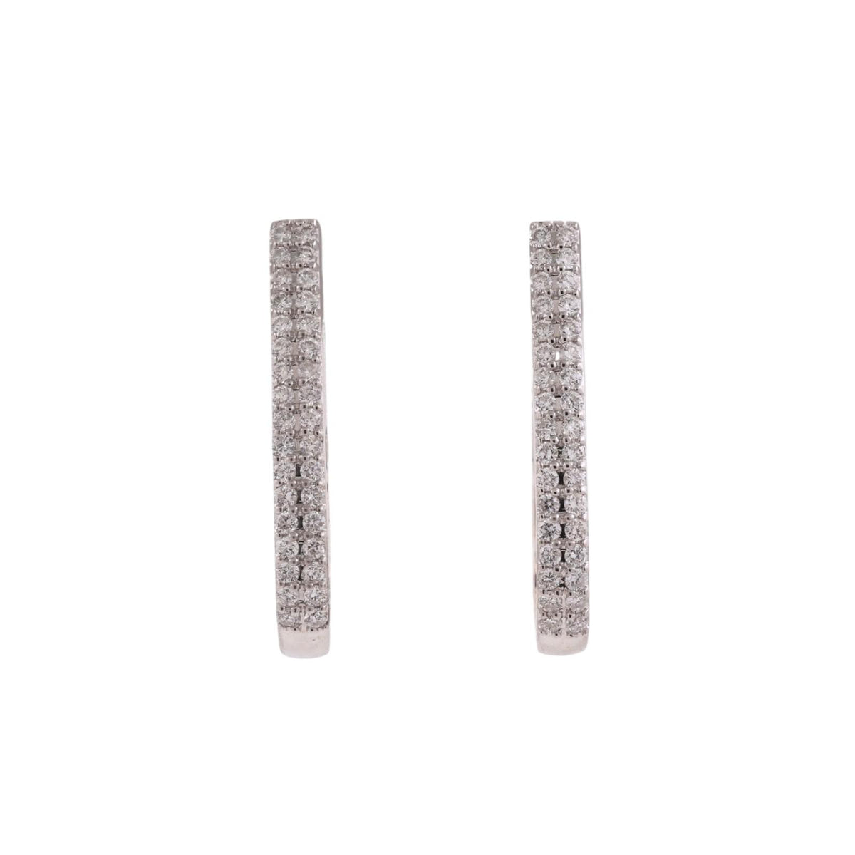 14K Two-Tone Gold Diamond Heart Accent Hoop Earrings 1.30 CTW 8.6g