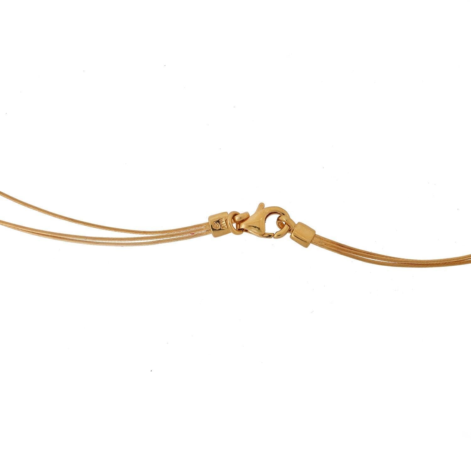 14K Yellow Gold 3-Strand Necklace Multi-Colored Glass Beads Italy 16-20"