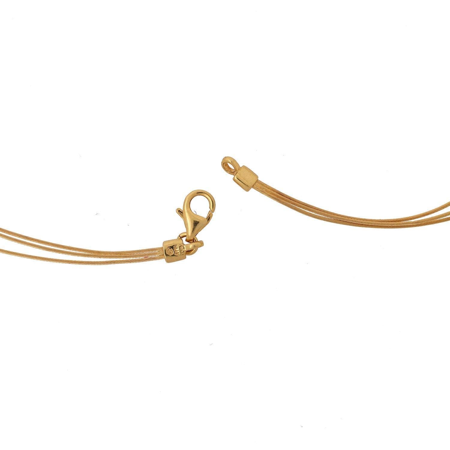 14K Yellow Gold 3-Strand Necklace Multi-Colored Glass Beads Italy 16-20"