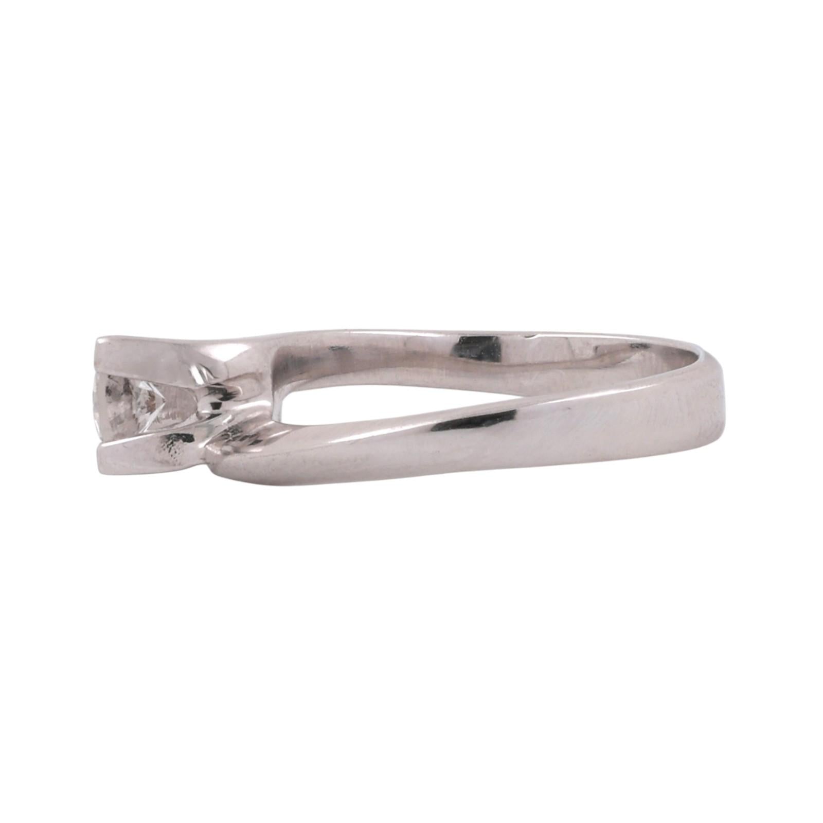 White Gold Diamond Solitaire Ring 0.30ct G/SI2 Minimalist Engagement Size 6