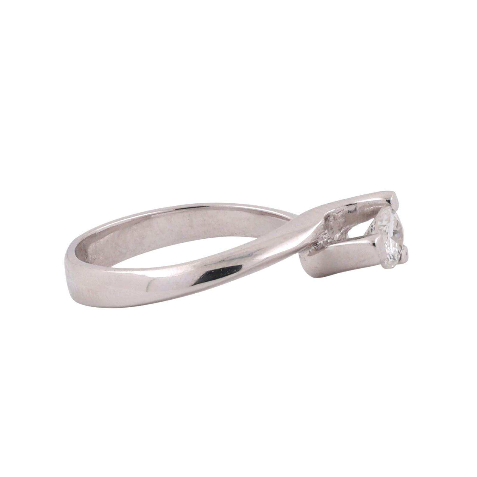 White Gold Diamond Solitaire Ring 0.30ct G/SI2 Minimalist Engagement Size 6
