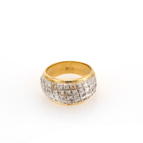 Estate Diamond Dome Ring 18K Yellow Gold 0.65 TW Ladies Natural Diamond Size 6.5