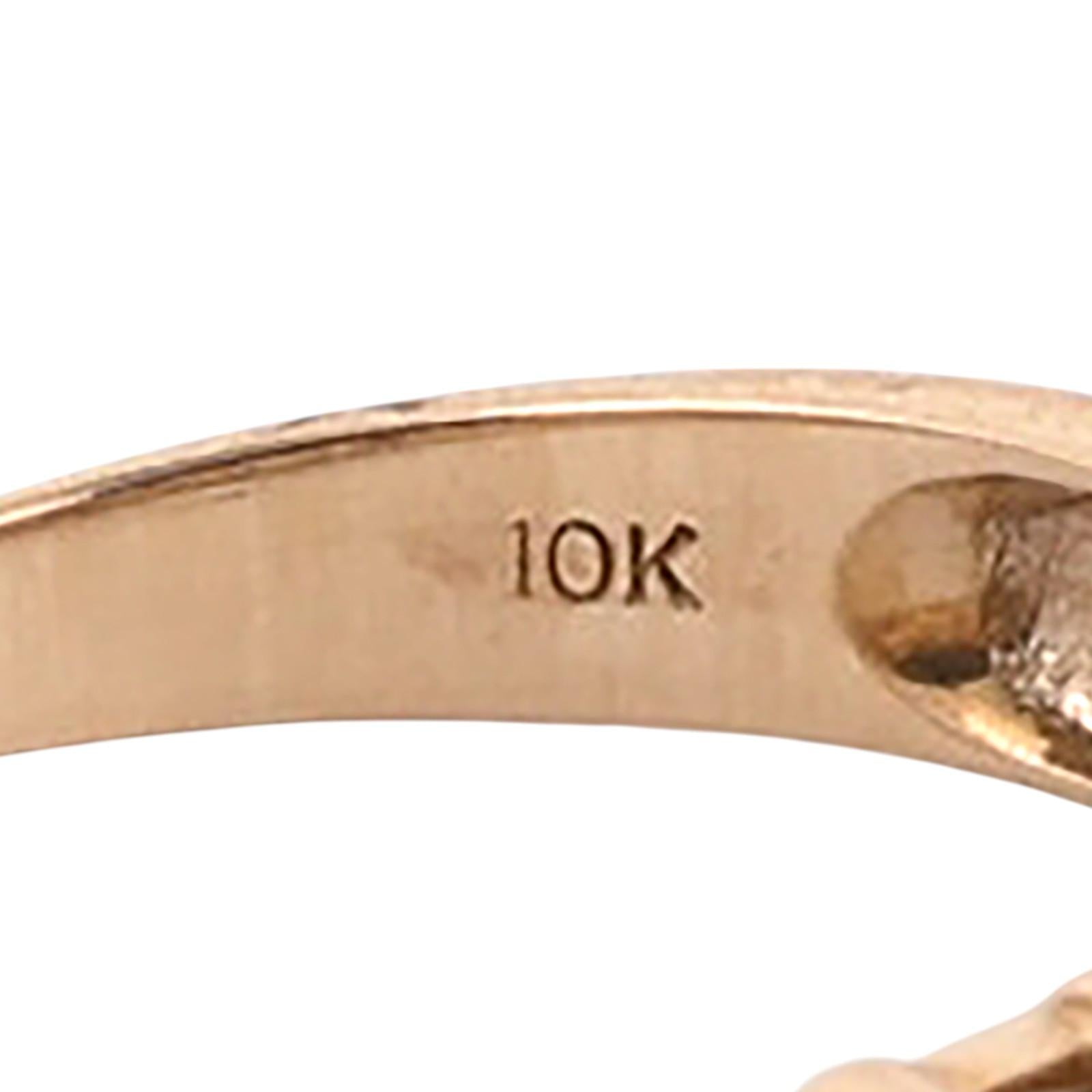 10K Yellow Gold 1.00CTW Champagne Diamond Cluster Ring Size 7 Estate Band