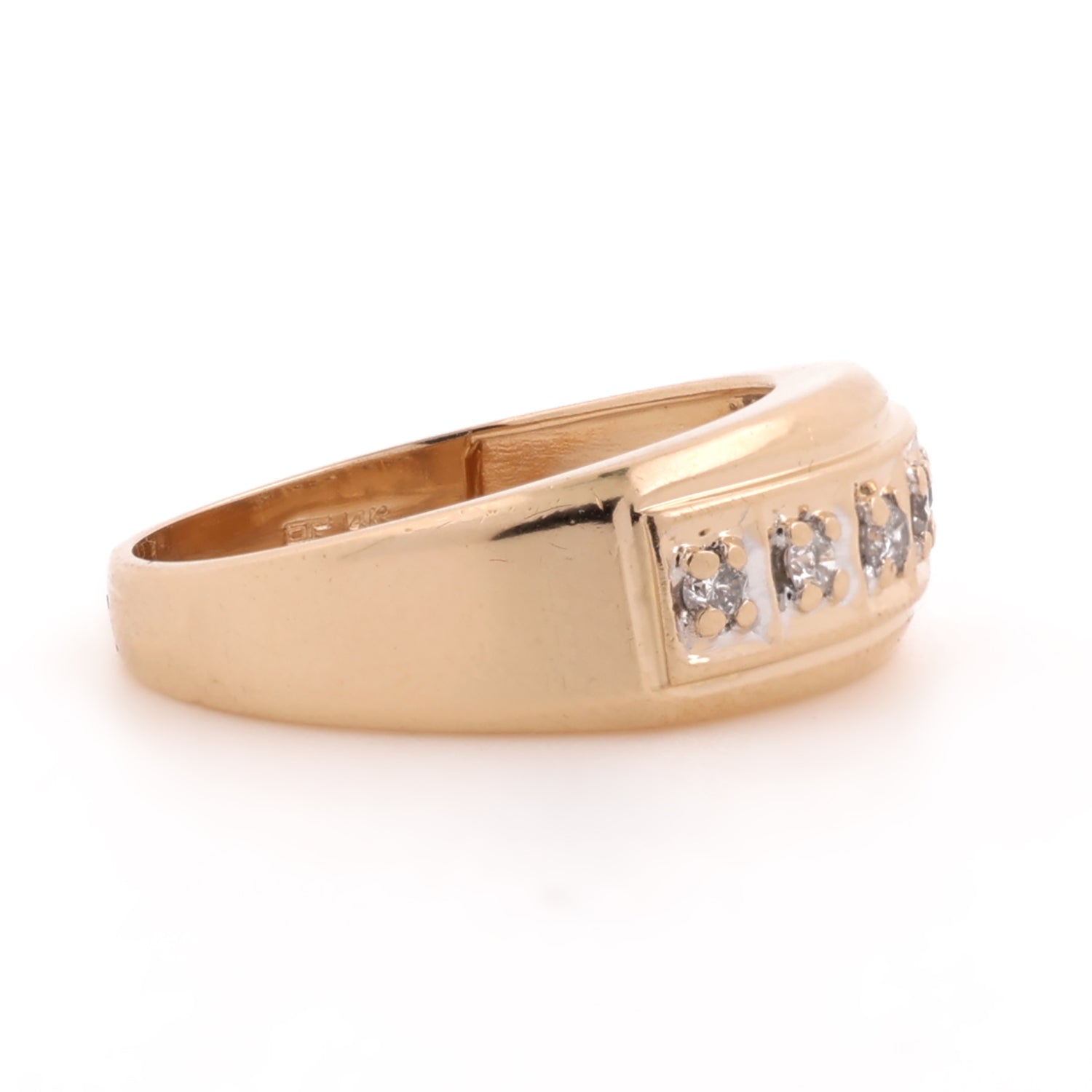 Men's 5-Stone Diamond Band Ring 0.33 TW Round Diamonds 14K Yellow Gold Size 9.5