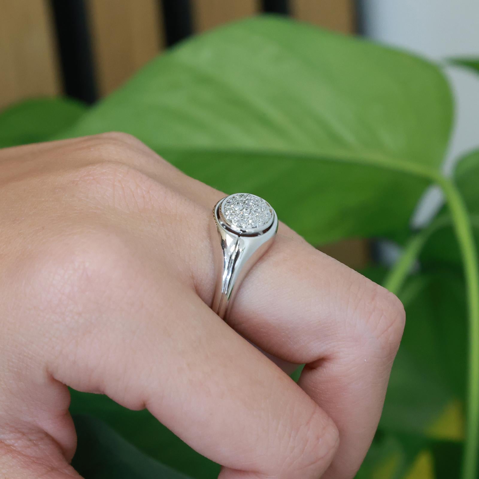 Diamond Cluster Ring 14K 18K White Gold Oval Estate H-I SI Size 6.25