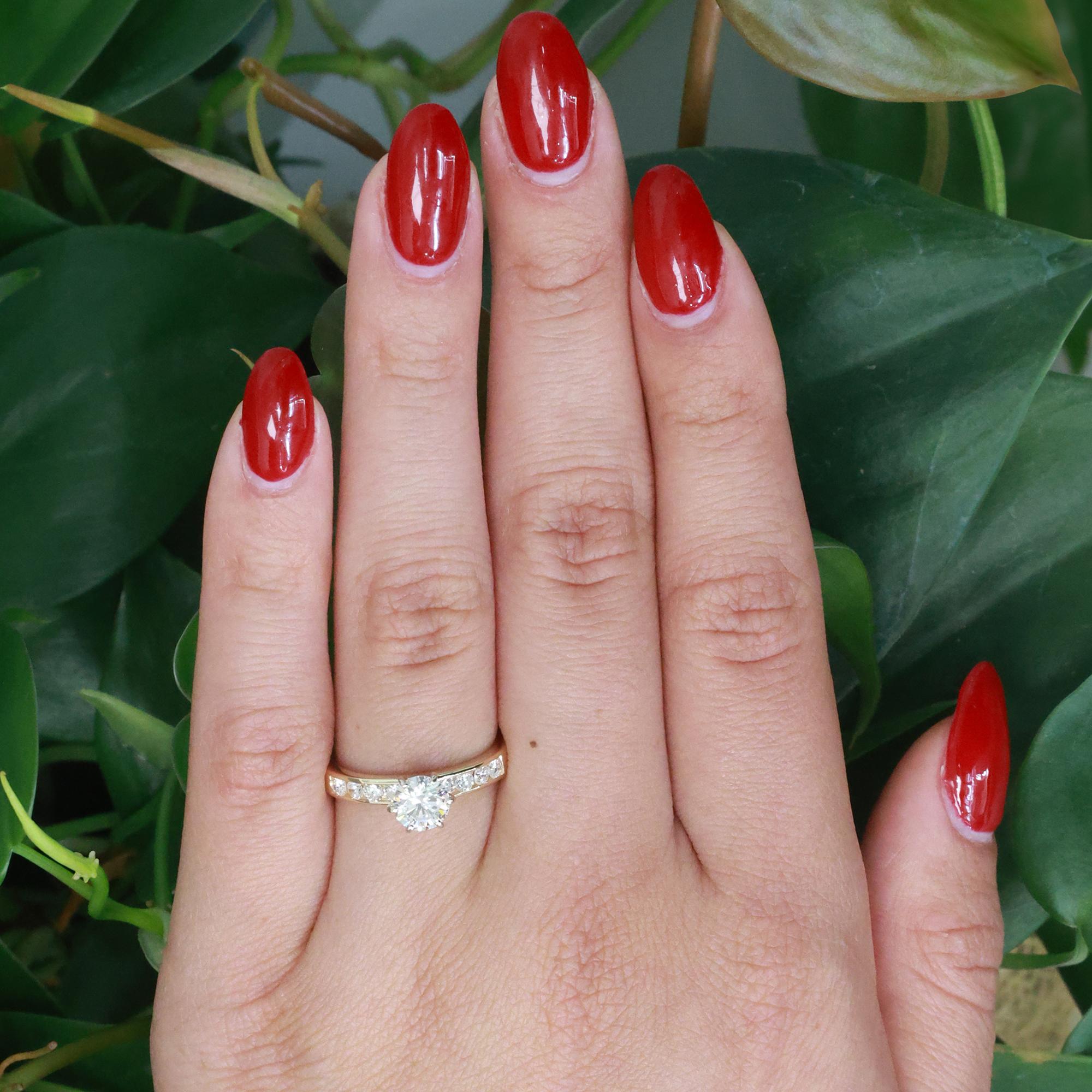 1.30 TW Solitaire Diamond Engagement Ring 14K Yellow Gold Size 7.25 Estate