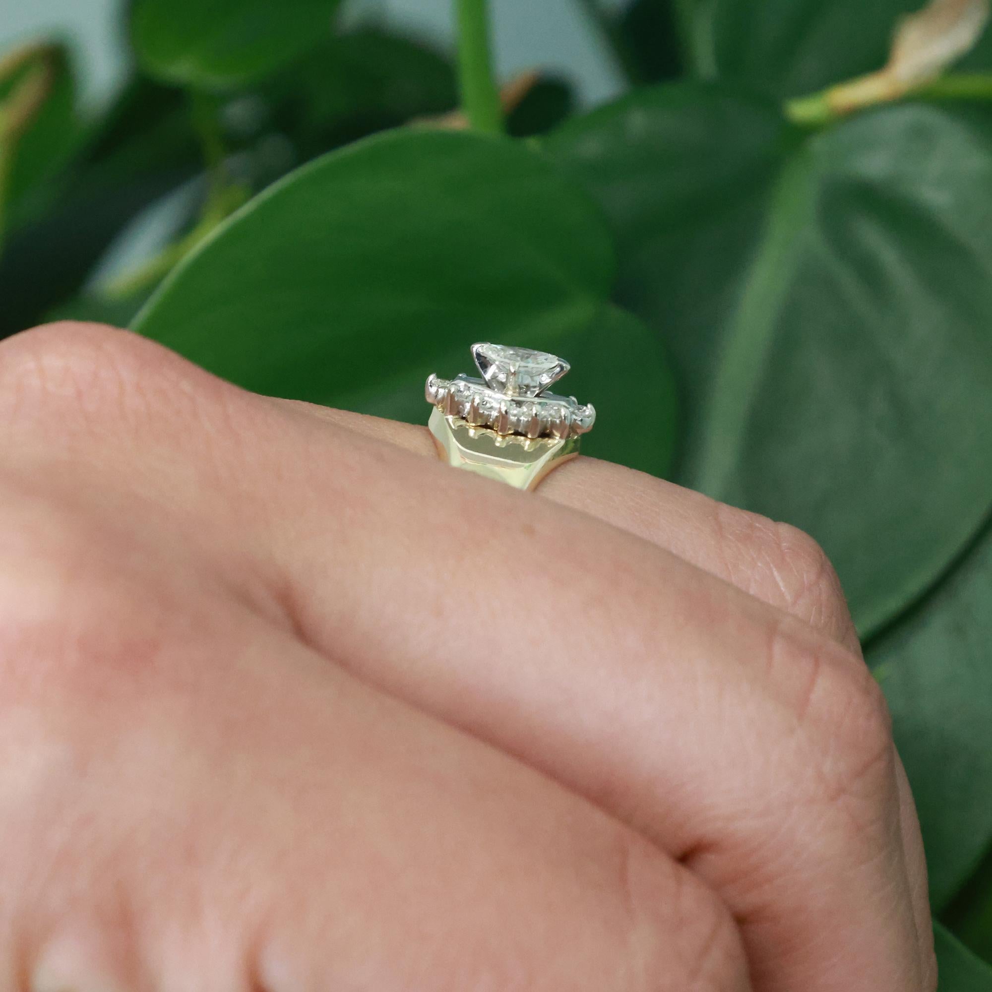 Mayors Marquise Solitaire Diamond Halo Ring 14K Yellow Gold 0.47 TW Size 6