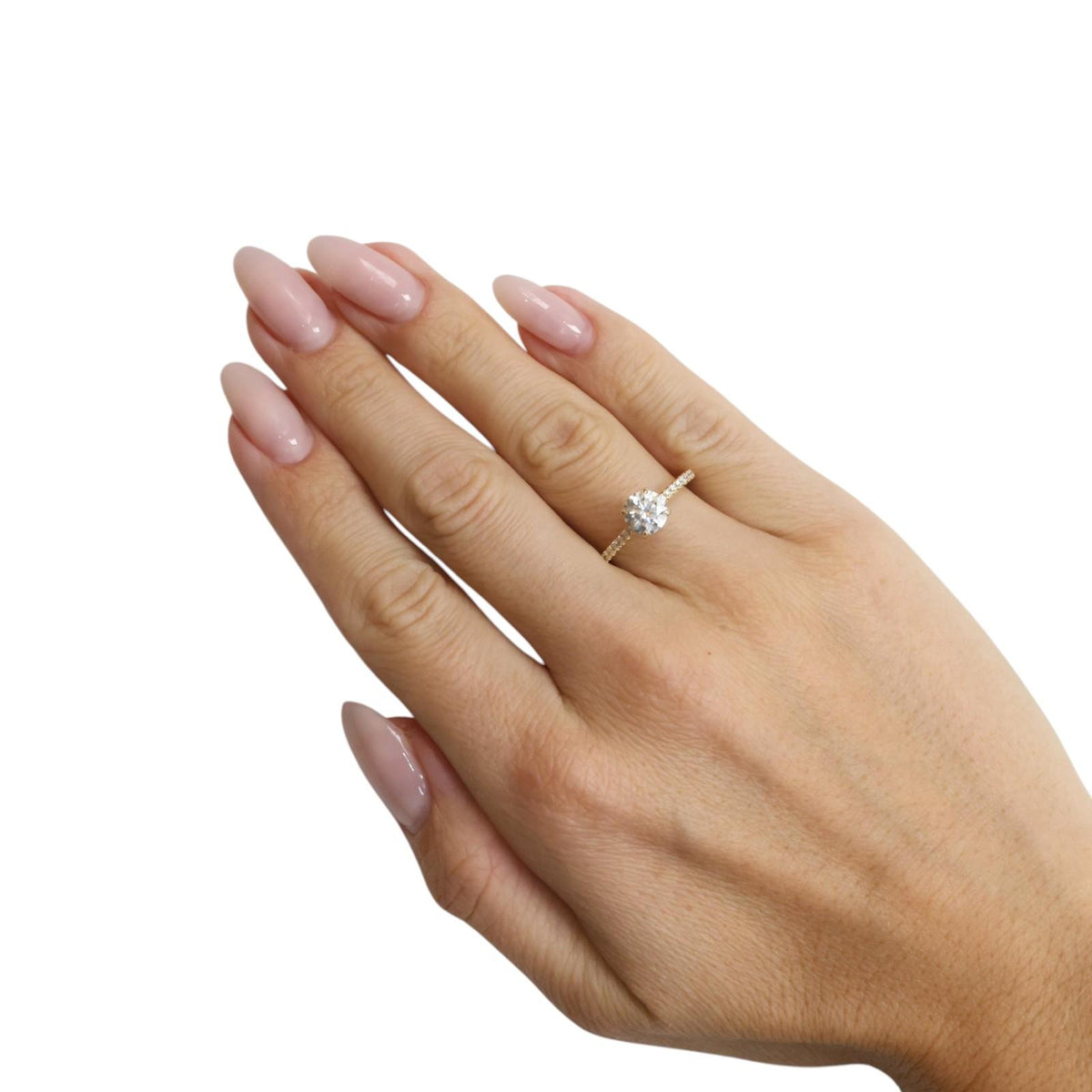 IGI 1.38CTW Lab Grown Diamond Engagement Ring 14K Yellow Gold E VS1 Size 6.5