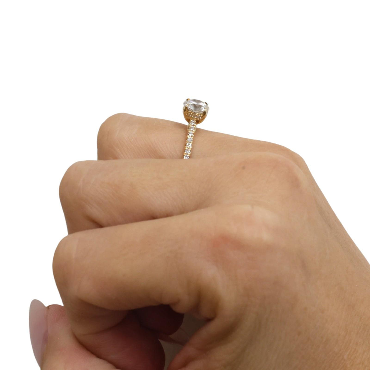 IGI 1.38CTW Lab Grown Diamond Engagement Ring 14K Yellow Gold E VS1 Size 6.5