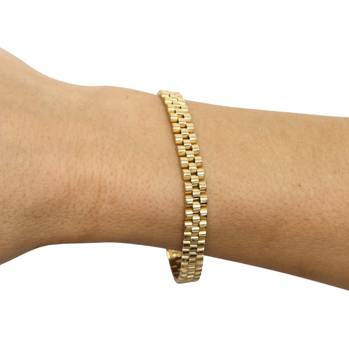 Vintage Italian 18K Yellow Gold Triple Row Link Bracelet 6.75" 20.8g