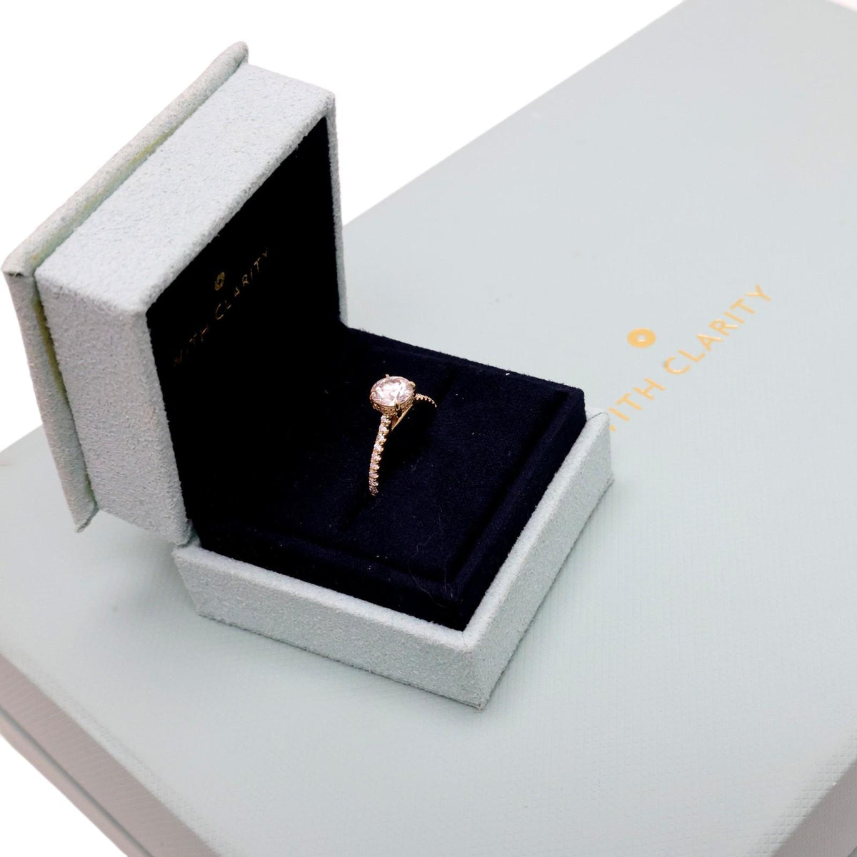 IGI 1.38CTW Lab Grown Diamond Engagement Ring 14K Yellow Gold E VS1 Size 6.5