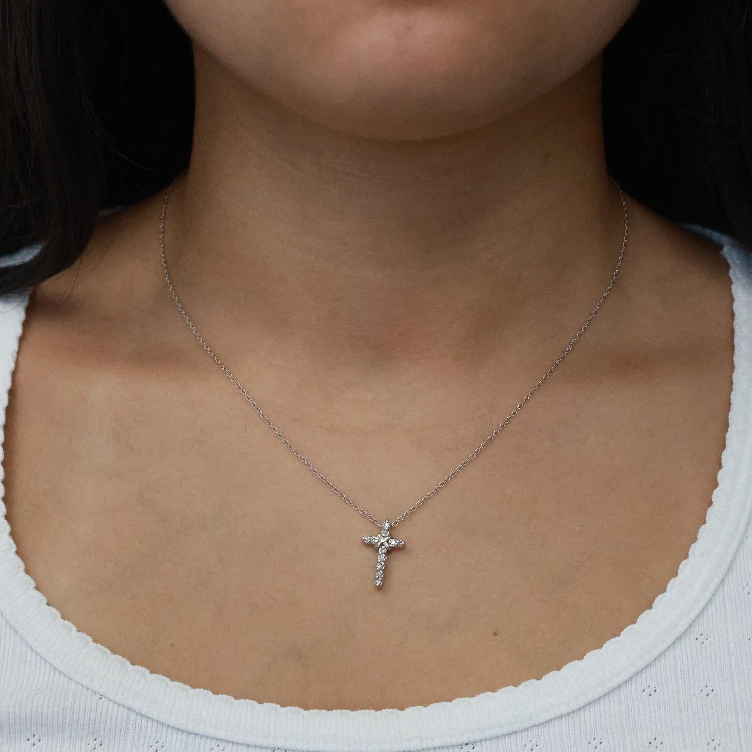 Religious Diamond Cross Pendant 10K Gold 0.10 TW Diamonds 0.70" Unisex Estate