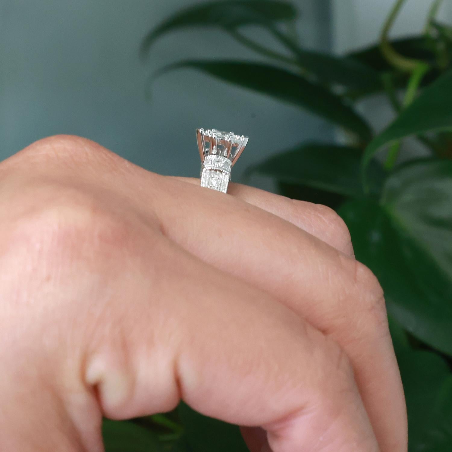 Marquise Diamond Accent Engagement Ring 14K White Gold 0.53 TW Size 6.5