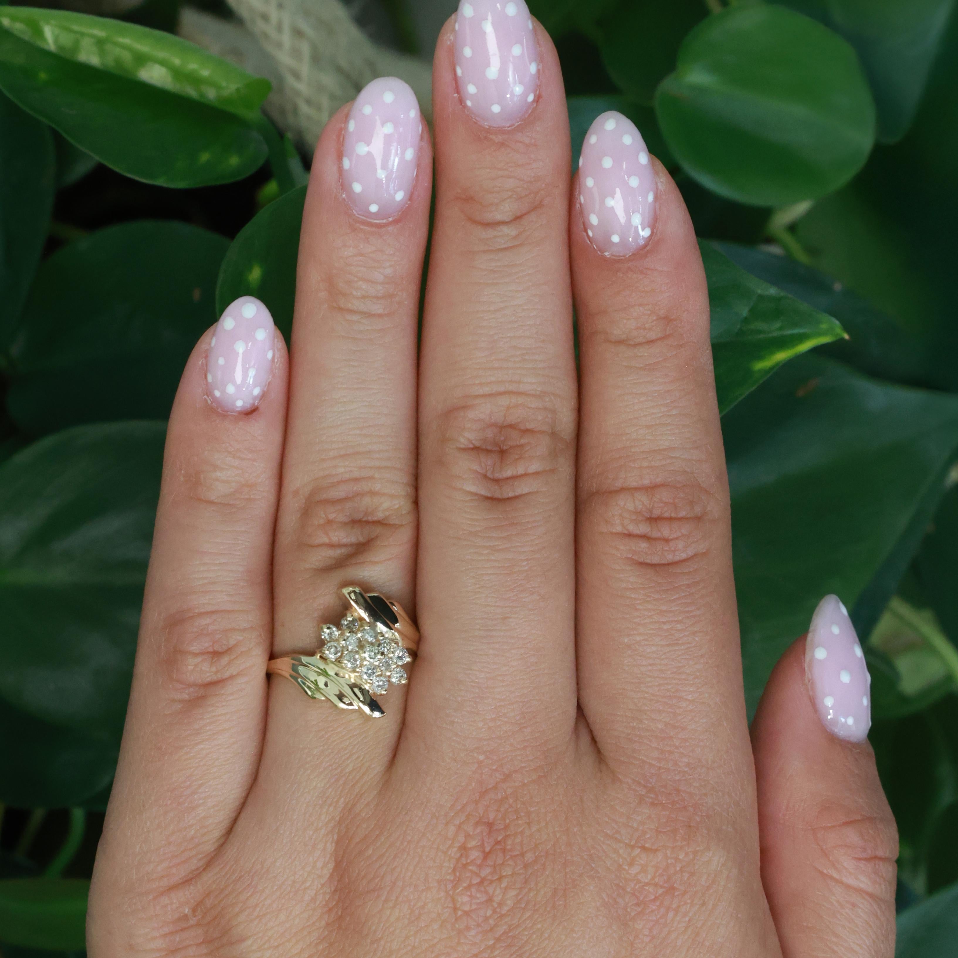 Cluster Diamond Cascade Ring 14K Yellow Gold 0.50 TW Size 6.5 Ladies Estate