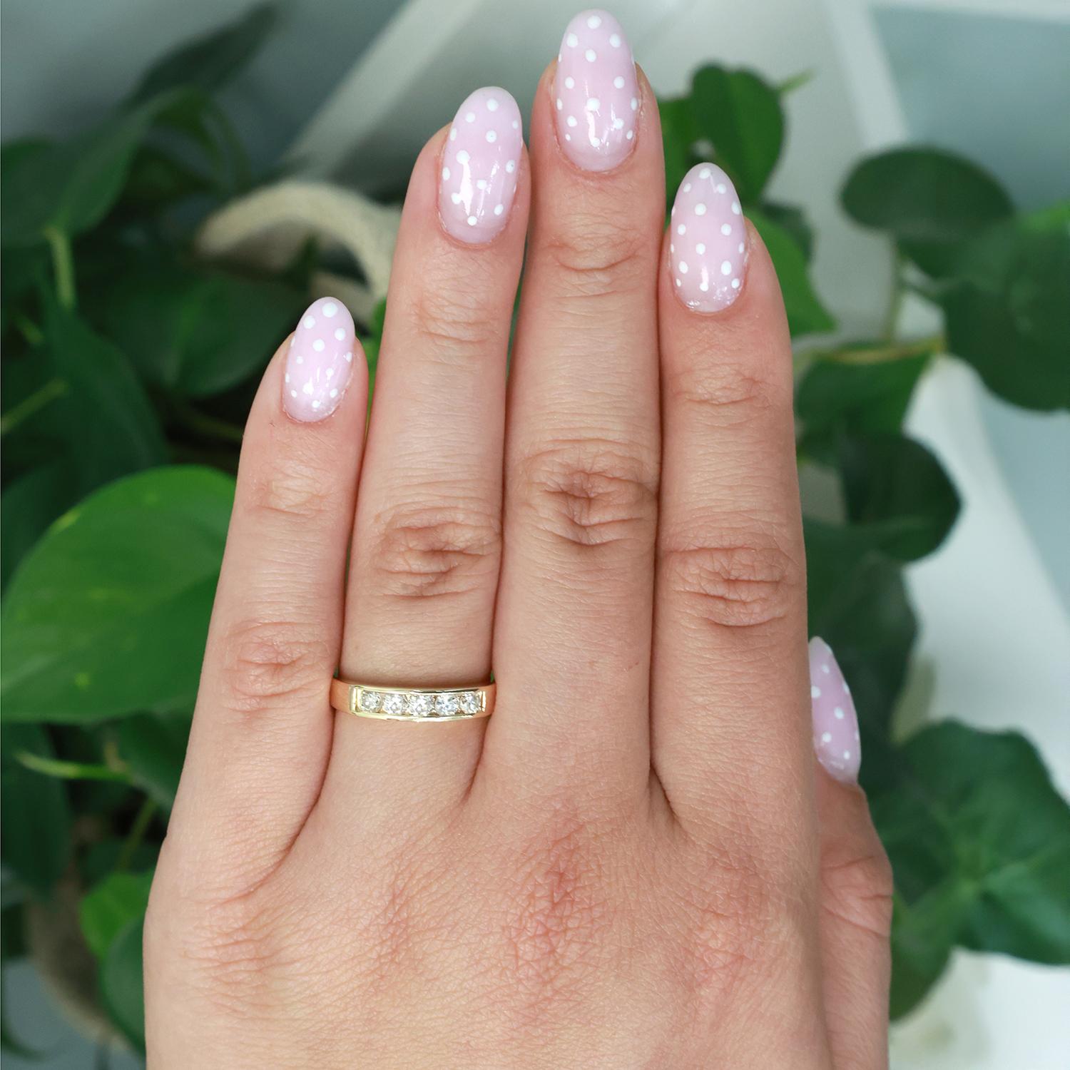 Diamond Half Eternity Band Ring 14K Yellow Gold 0.50 TW Channel Set Size 7.5