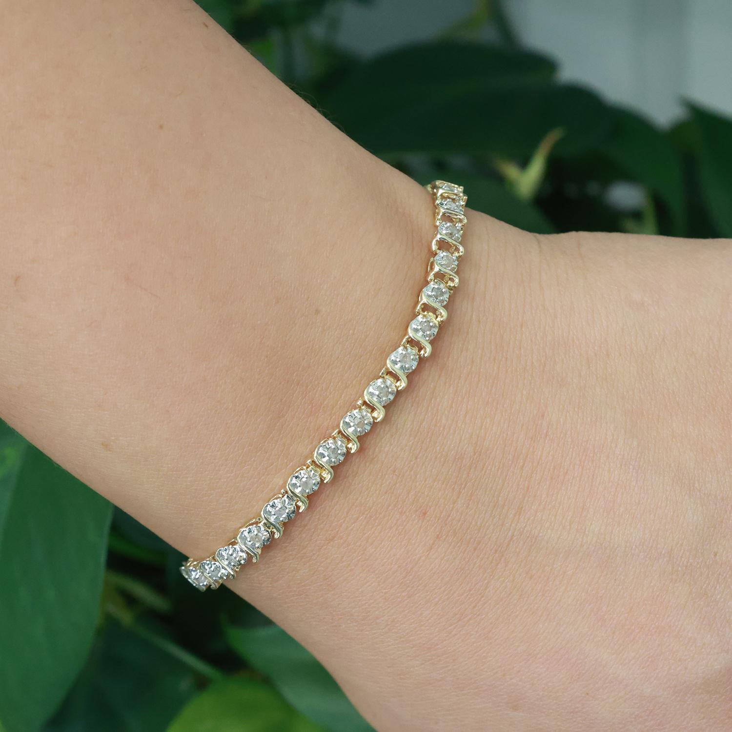 0.70 TW Diamond S Link Tennis Bracelet 14K Gold 7" Ladies Estate