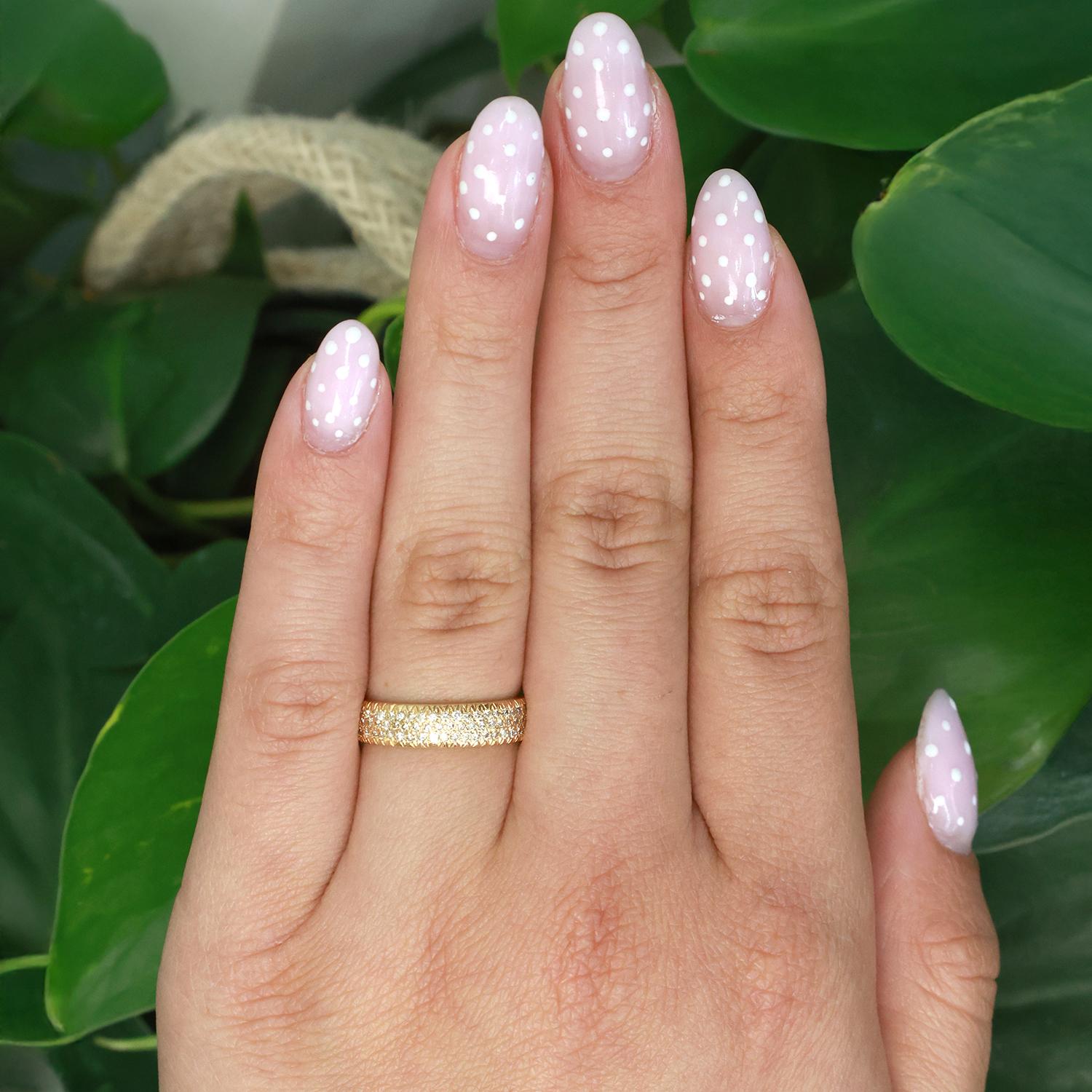 Cluster Diamond Full Eternity Wide Band Ring 18K Yellow Gold 1.00 TW Size 6.75
