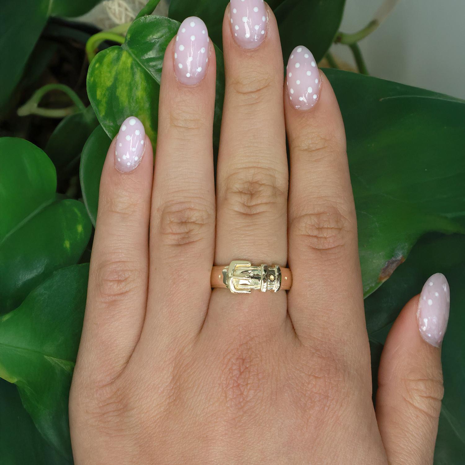 Buckle Band Ring 14K Yellow Gold Size 8 Unisex Estate
