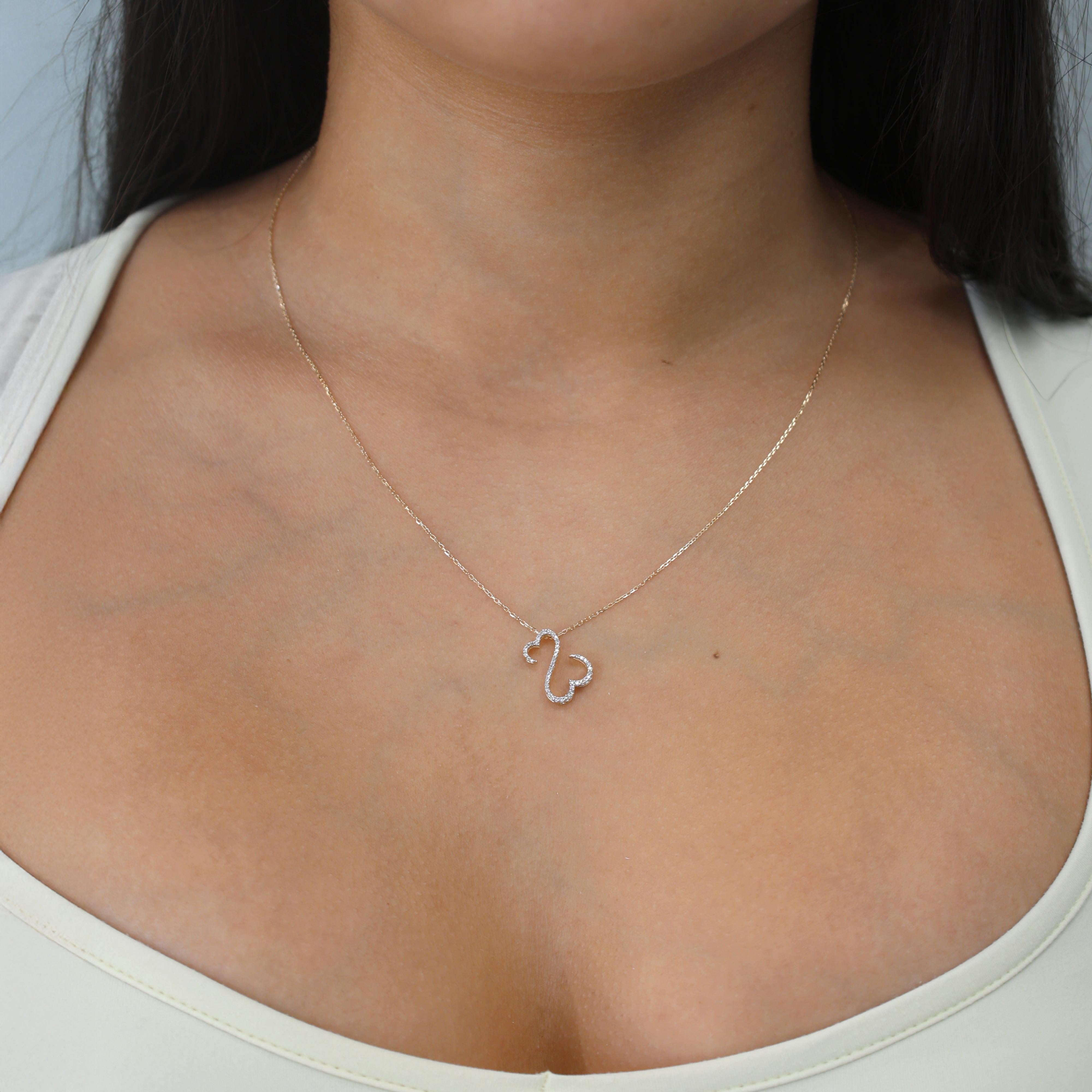 Jane Seymour Open Hearts Diamond Pendant Chain Necklace 14K Yellow Gold 18"-20"