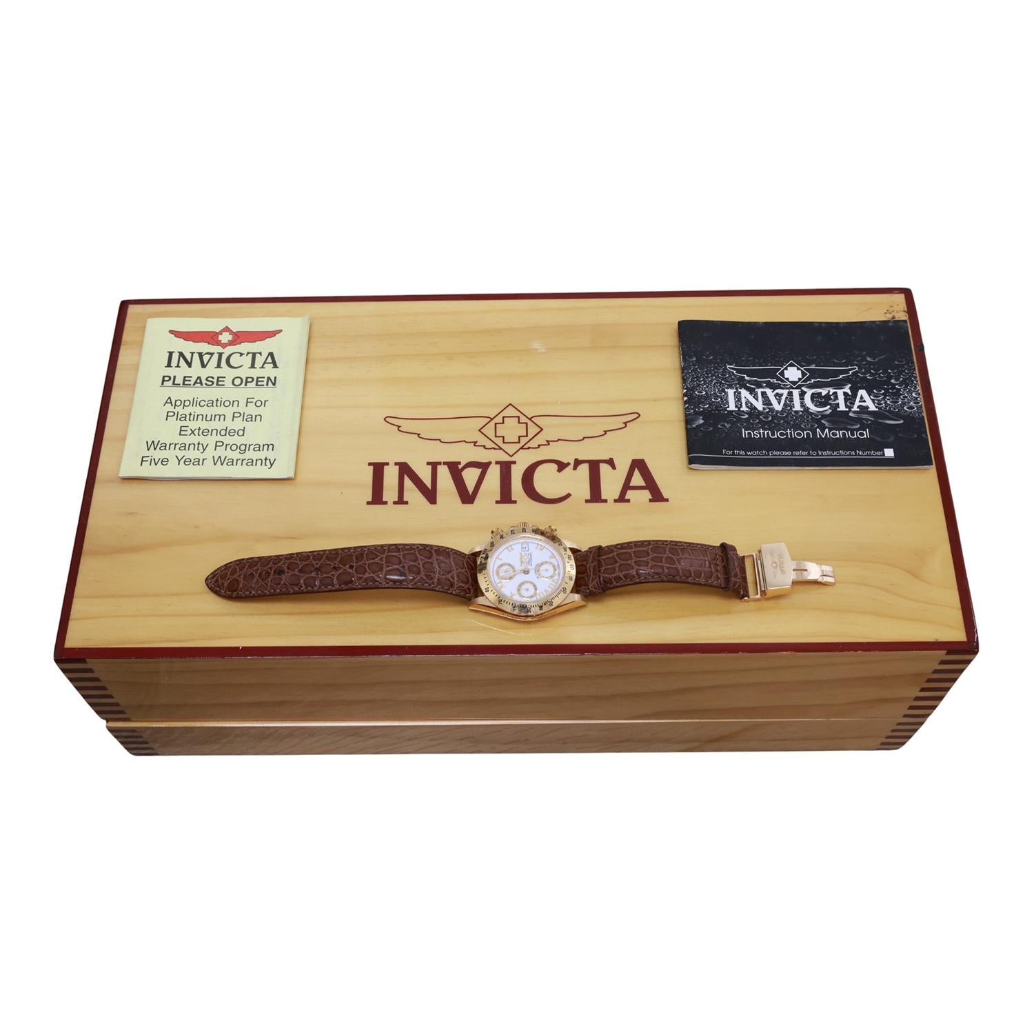 Mens 7750 Invicta Watch Automatic Swiss Chronometer Limited Ed. 18K Yellow Gold