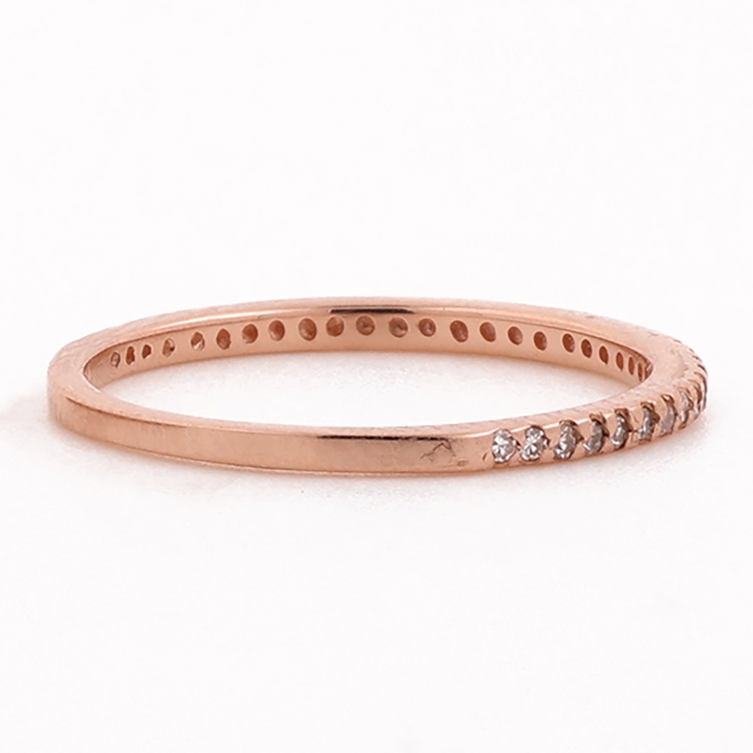 Effy Half Eternity Band Ring 14K Rose Gold 0.20 TW Round Diamonds Size 7.25