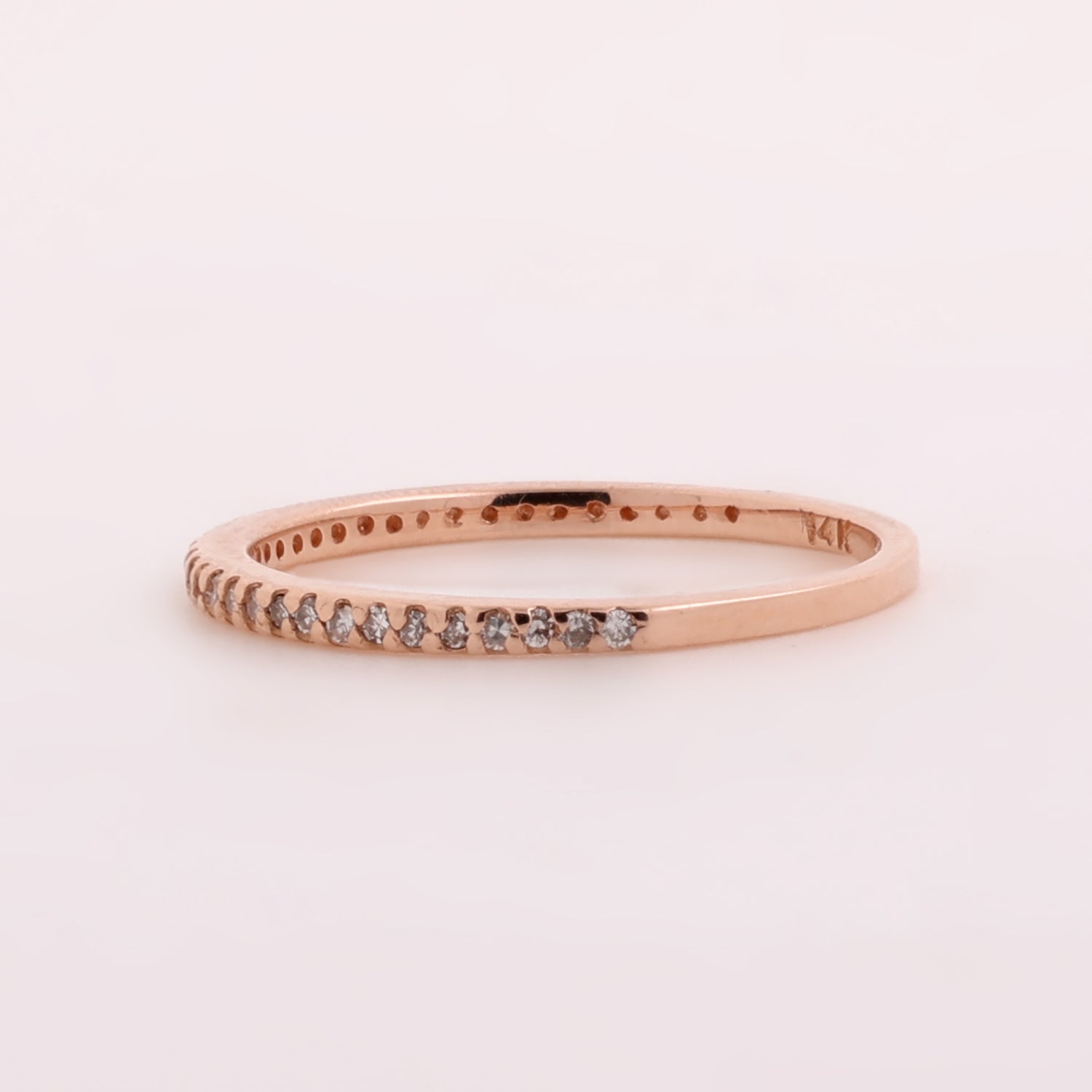 Effy Half Eternity Band Ring 14K Rose Gold 0.20 TW Round Diamonds Size 7.25