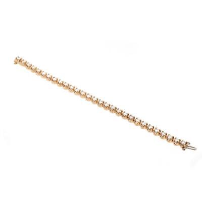 6.00 CTW Diamond Tennis Bracelet 14K Yellow Gold 6.5" Estate