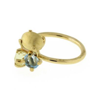 Nanis Bonbon Multi-Gemstone Ring 18K Yellow Gold Quartz Blue Topaz Citrine 5.75