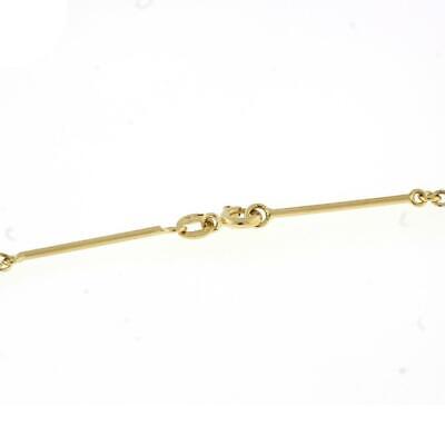 Fabor Charm Bar Link Necklace 18K Yellow Gold Enamel Dangle Charms 17.5" Designer