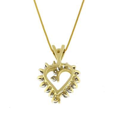 Vintage Diamond Open Heart Pendant 14K Yellow Gold 0.50 CTW 22 mm Ladies Girls