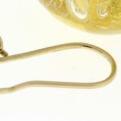 14K Yellow Gold Acrylic Leaf Drop Dangle Earrings Wire Hook 1.5" Ladies