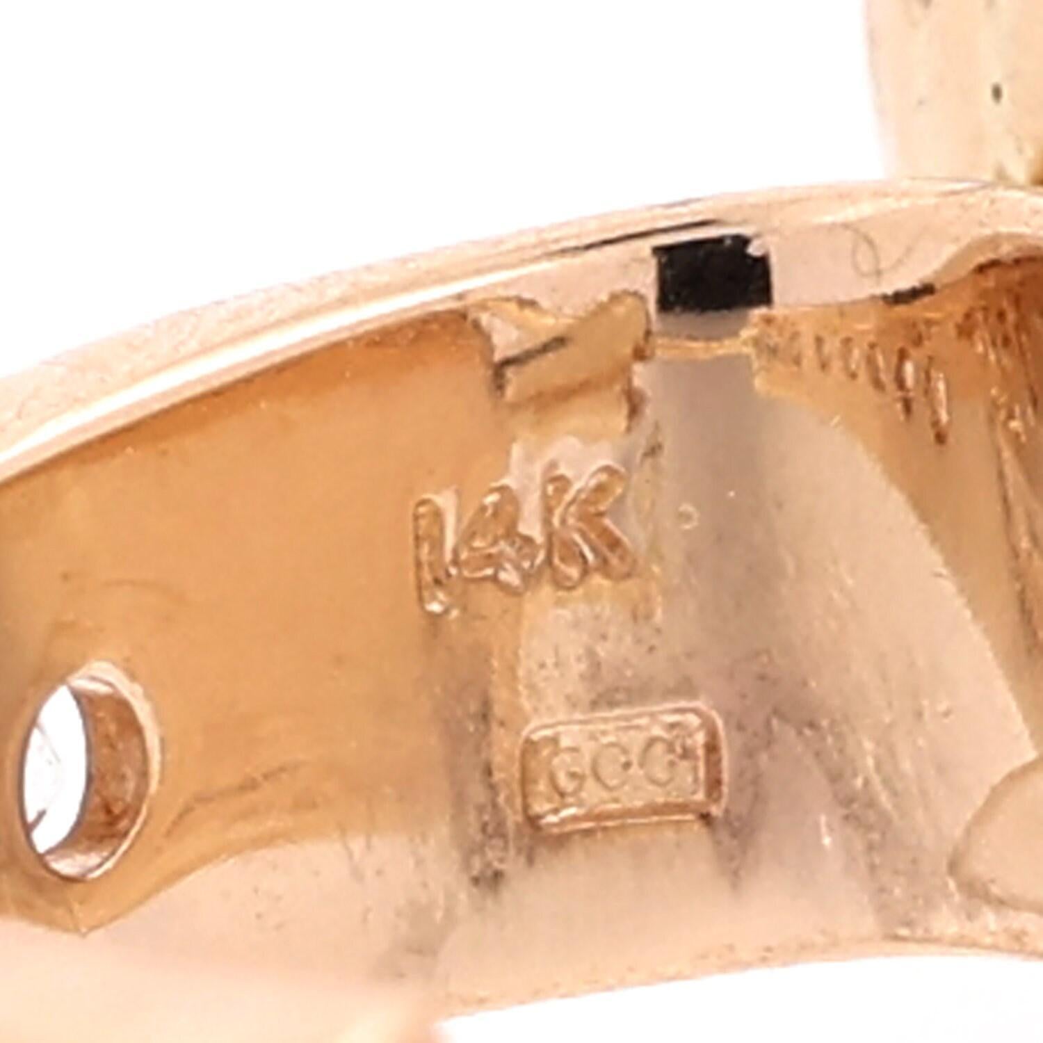 Hematite Diamond Drop Dangle Earrings Yellow Gold Omega Backs 1.18" Ladies