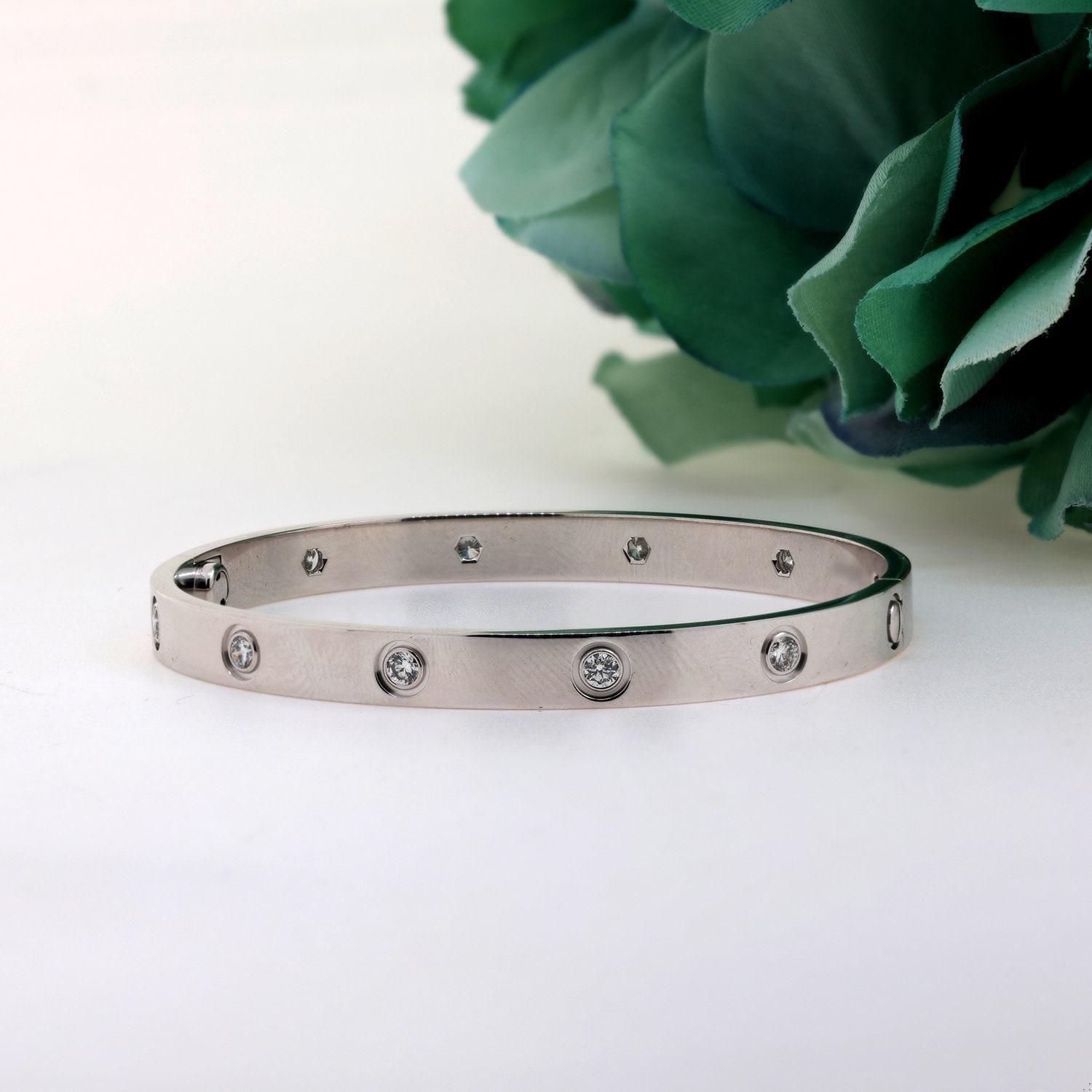 Silver diamond cartier bracelet cheap