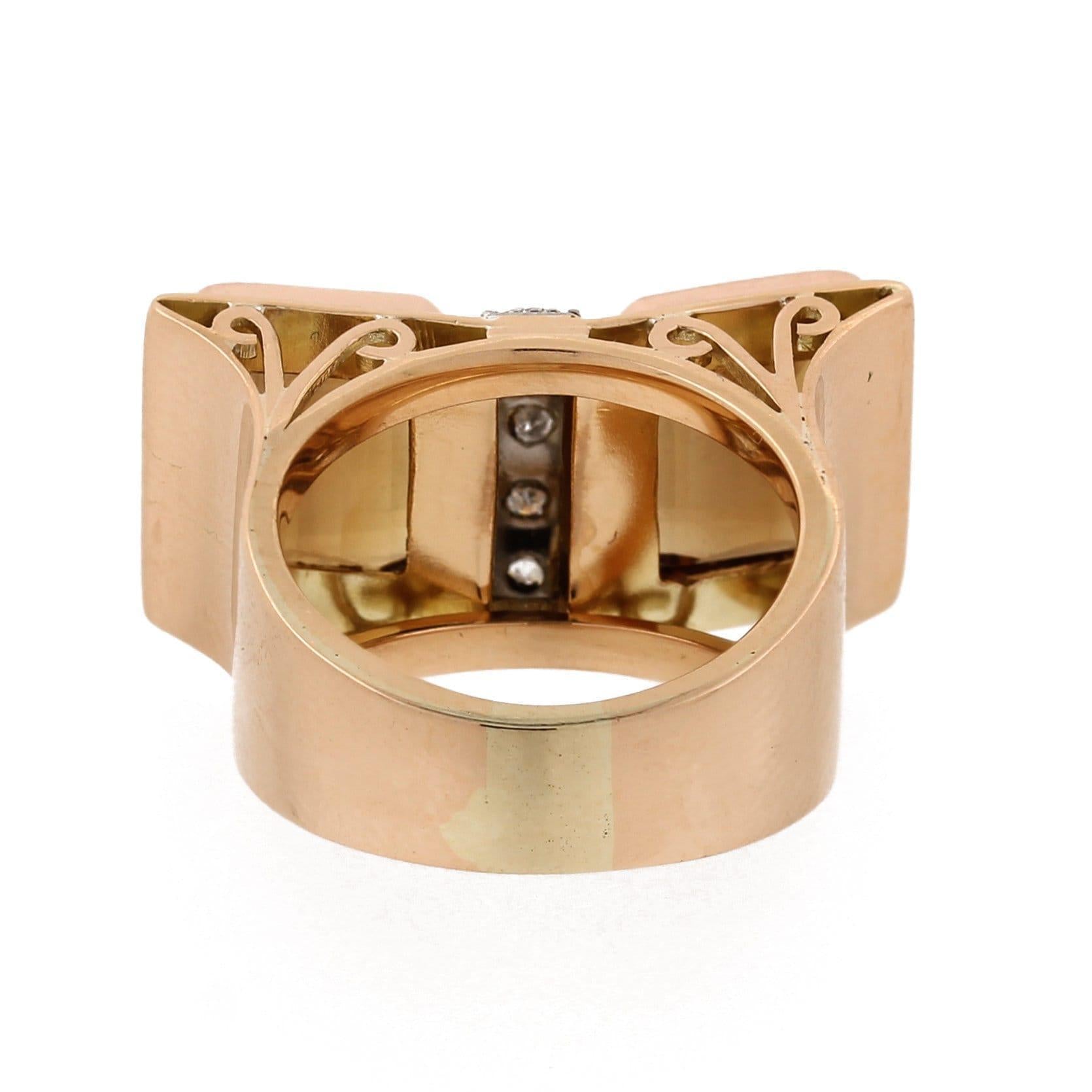 Citrine Diamond Statement Ring Gold 8.40 CTW Size 5.5 Ladies Estate