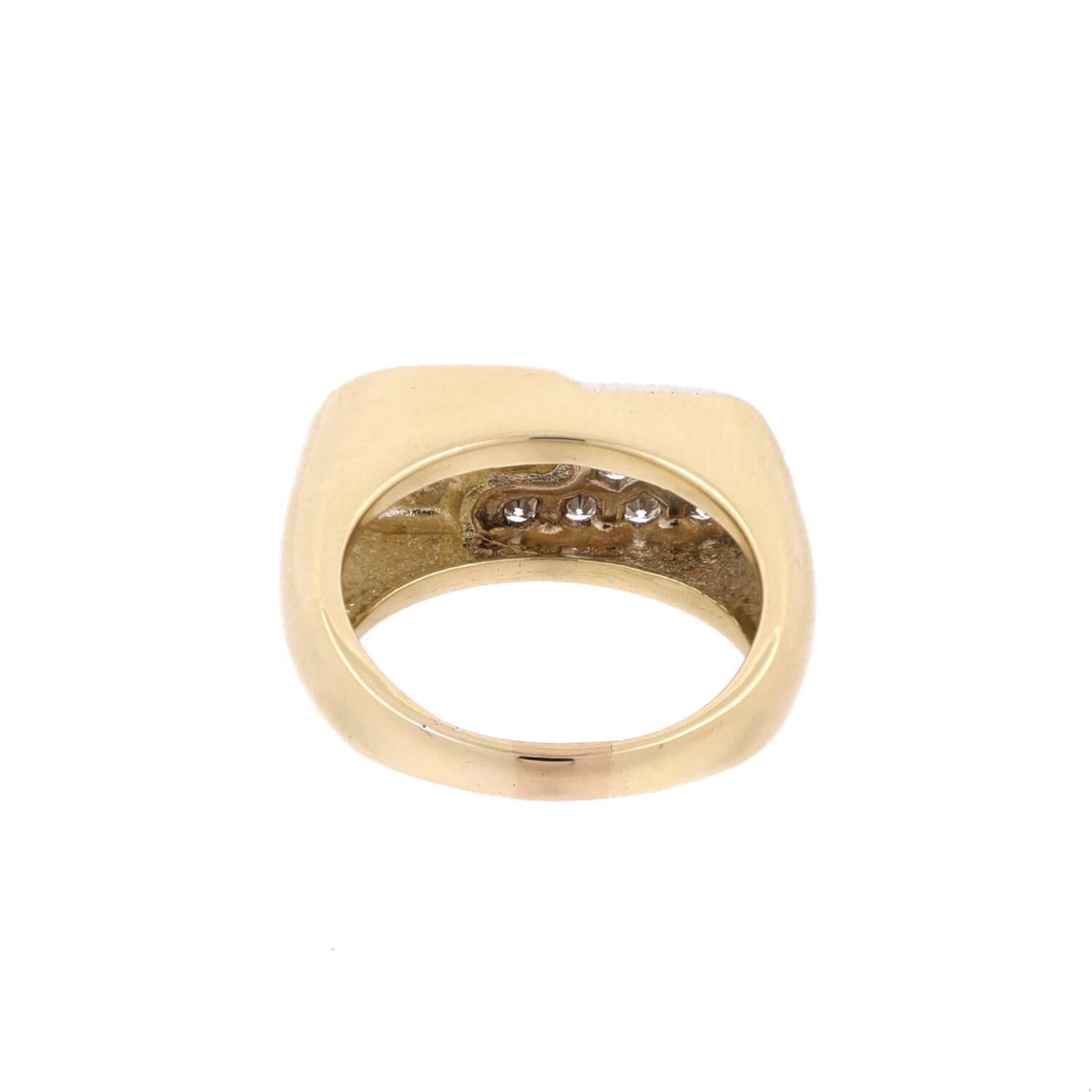 Cluster Diamond Cocktail Ring 14K Two-Tone Gold 0.50 CTW Size 7.25 Estate